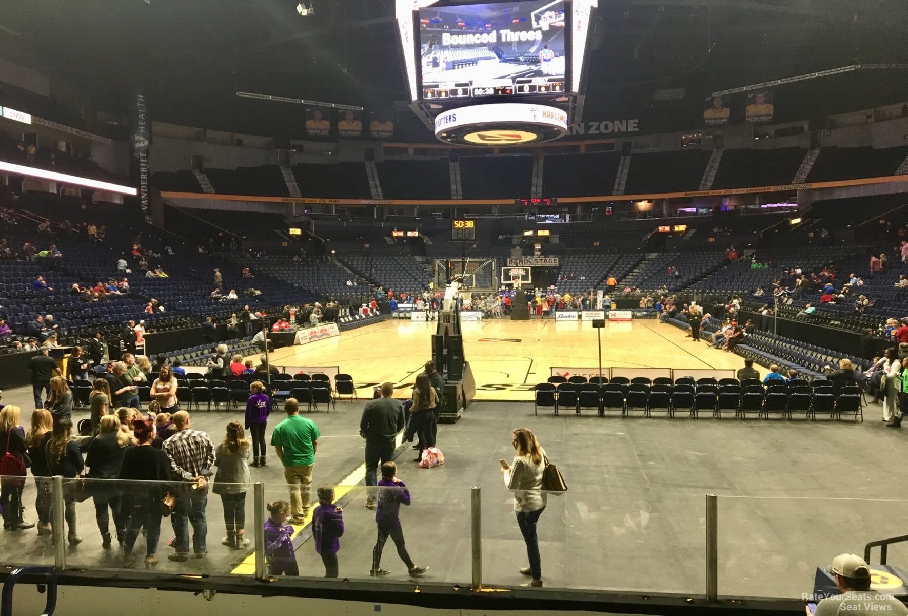 section 101, row gg seat view  for basketball - bridgestone arena