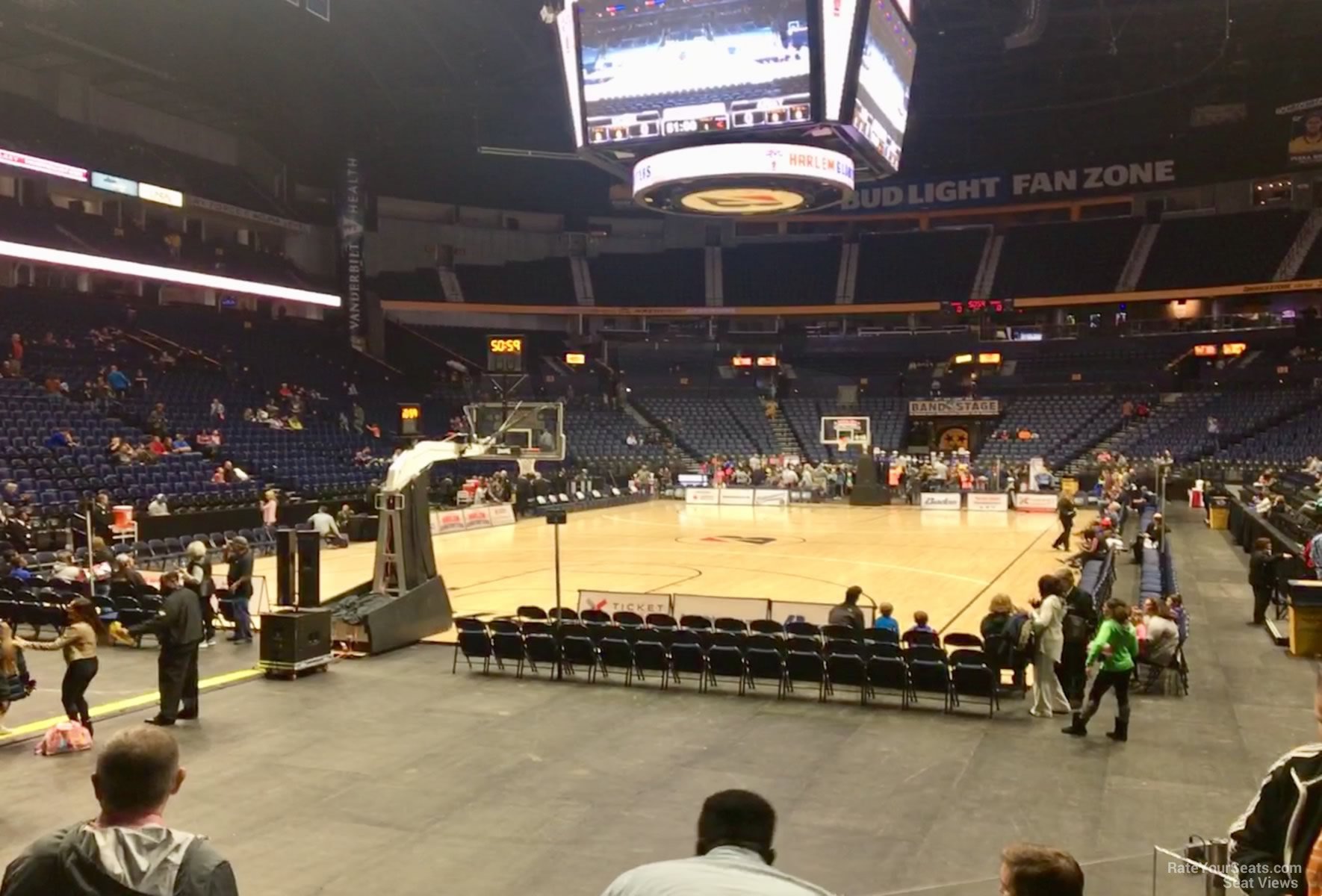 section 102, row gg seat view  for basketball - bridgestone arena