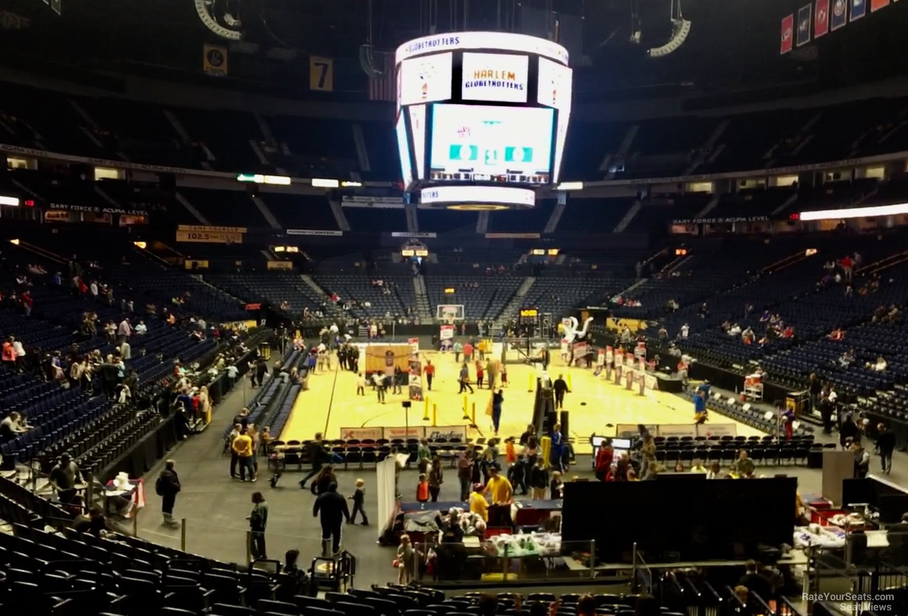 section 110, row g seat view  for basketball - bridgestone arena