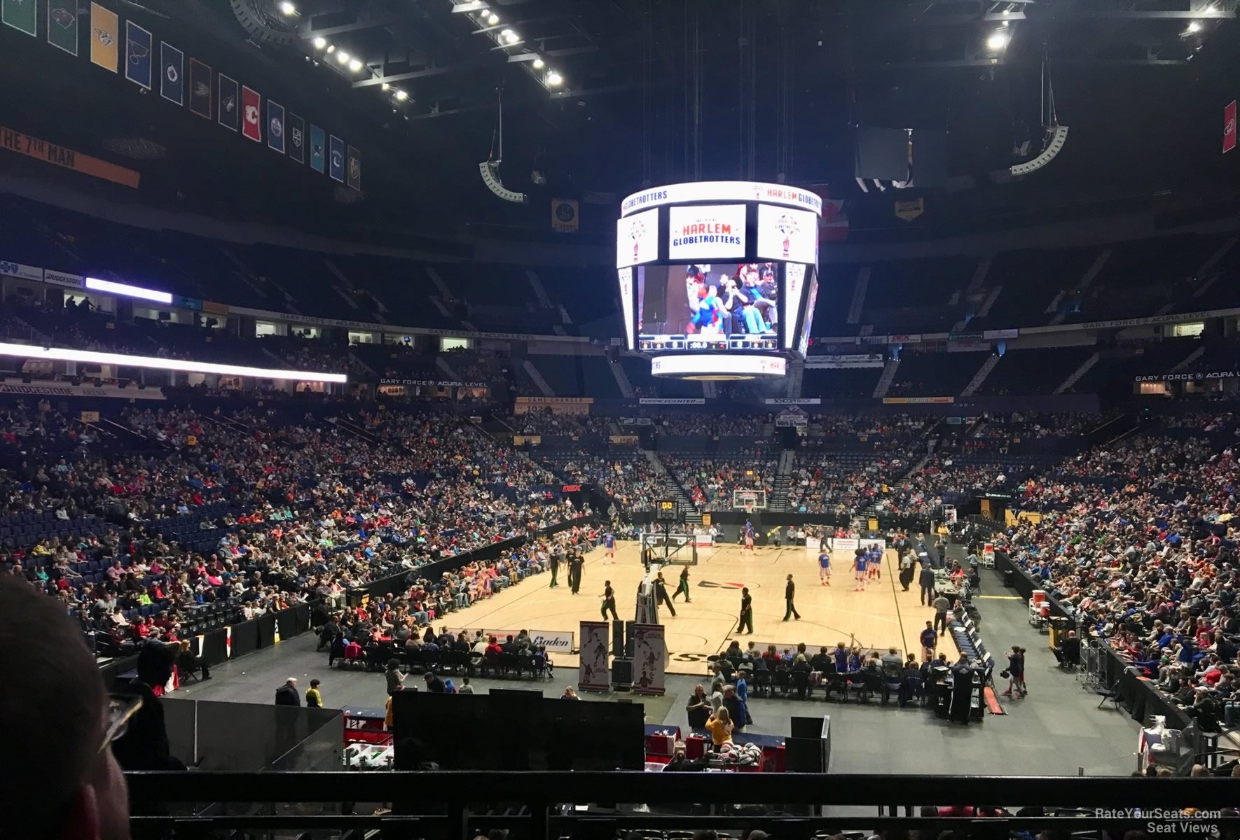 section 111, row g seat view  for basketball - bridgestone arena