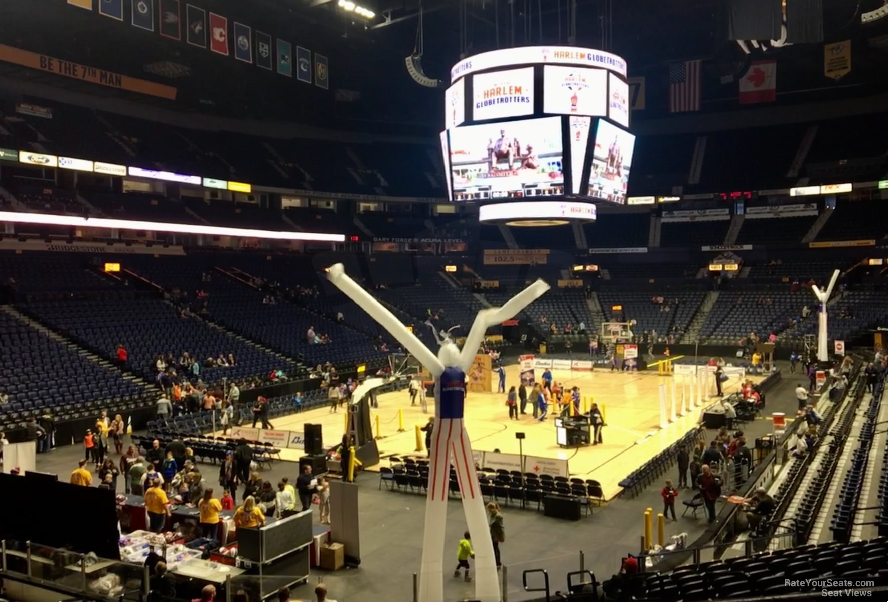section 112, row g seat view  for basketball - bridgestone arena