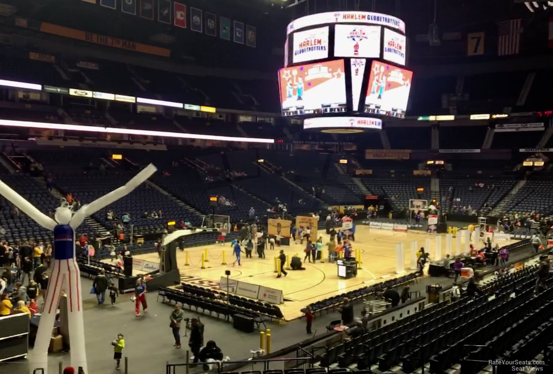 section 113, row g seat view  for basketball - bridgestone arena