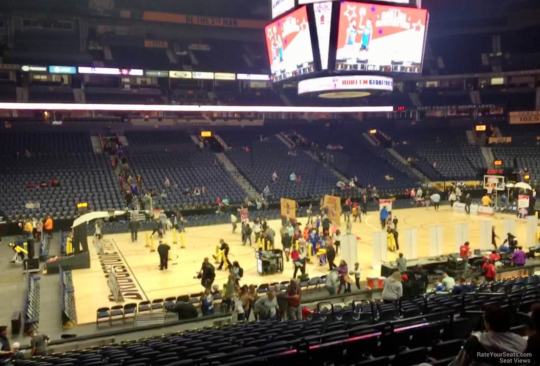 section 114, row g seat view  for basketball - bridgestone arena