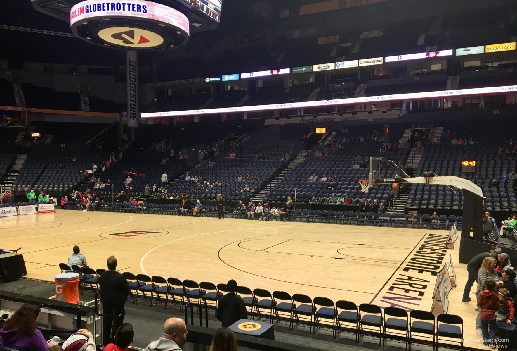 section 117, row gg seat view  for basketball - bridgestone arena