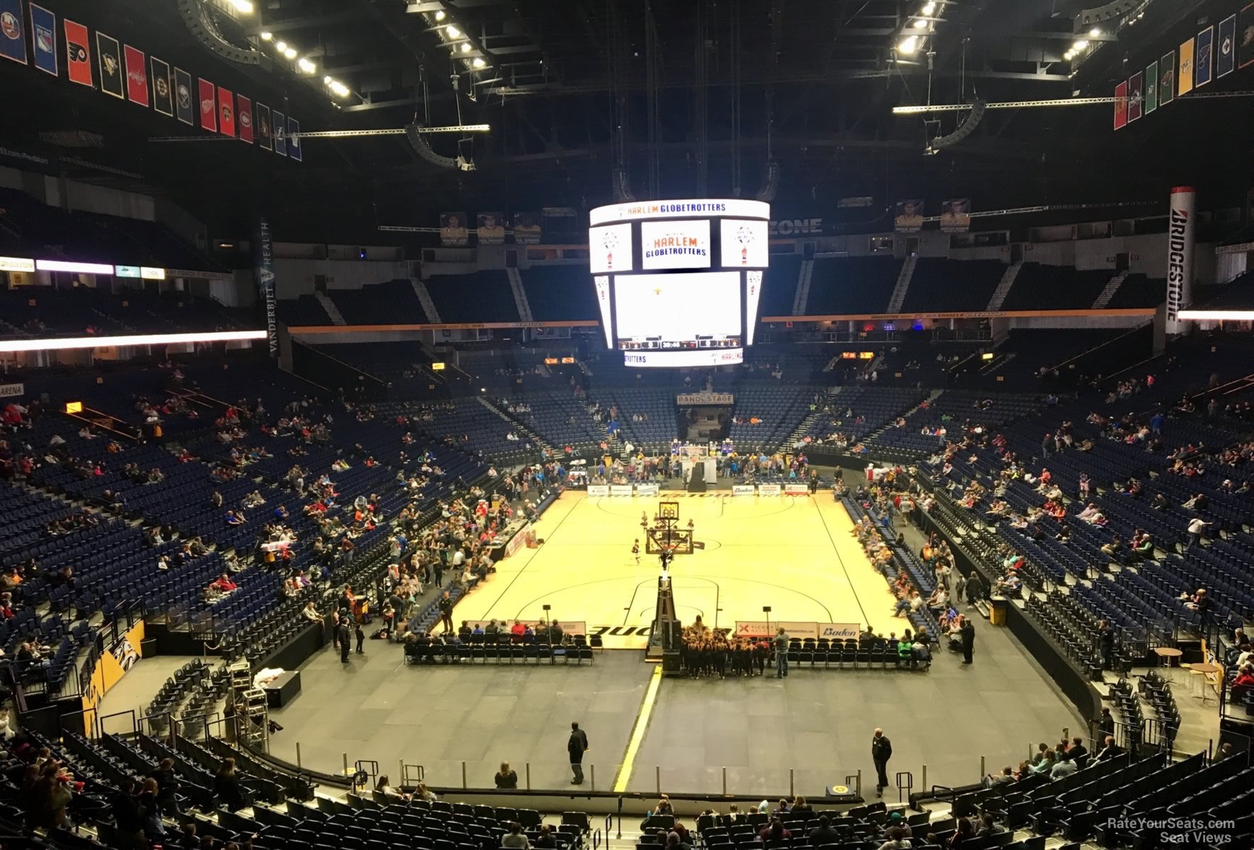 section 201, row d seat view  for basketball - bridgestone arena