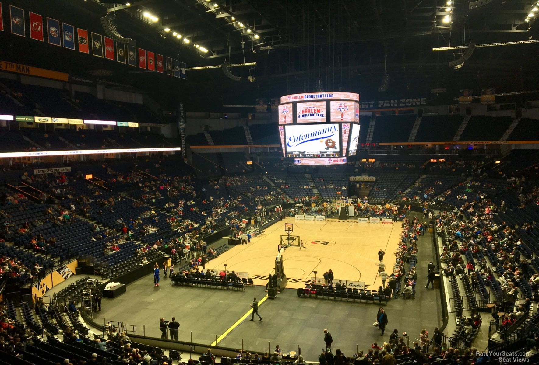 section 202, row d seat view  for basketball - bridgestone arena