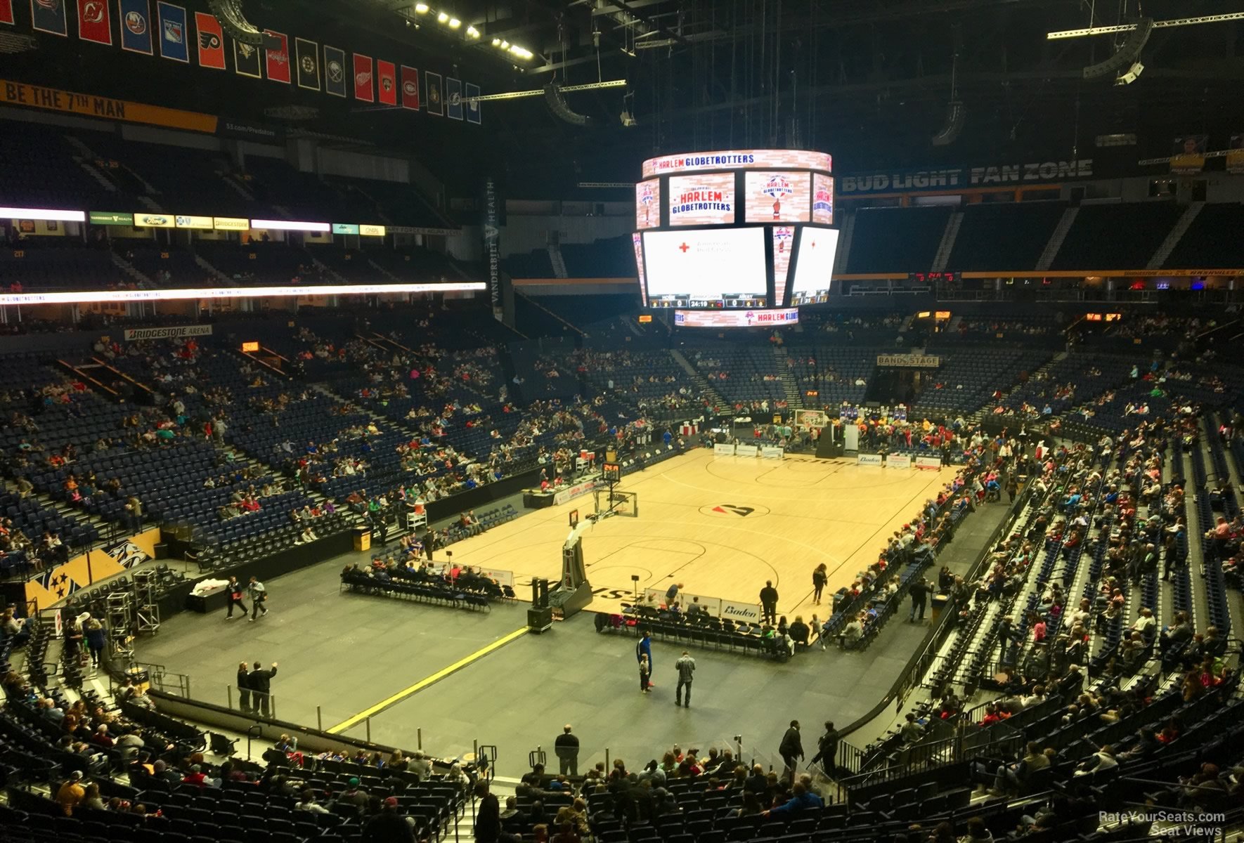 section 203, row d seat view  for basketball - bridgestone arena