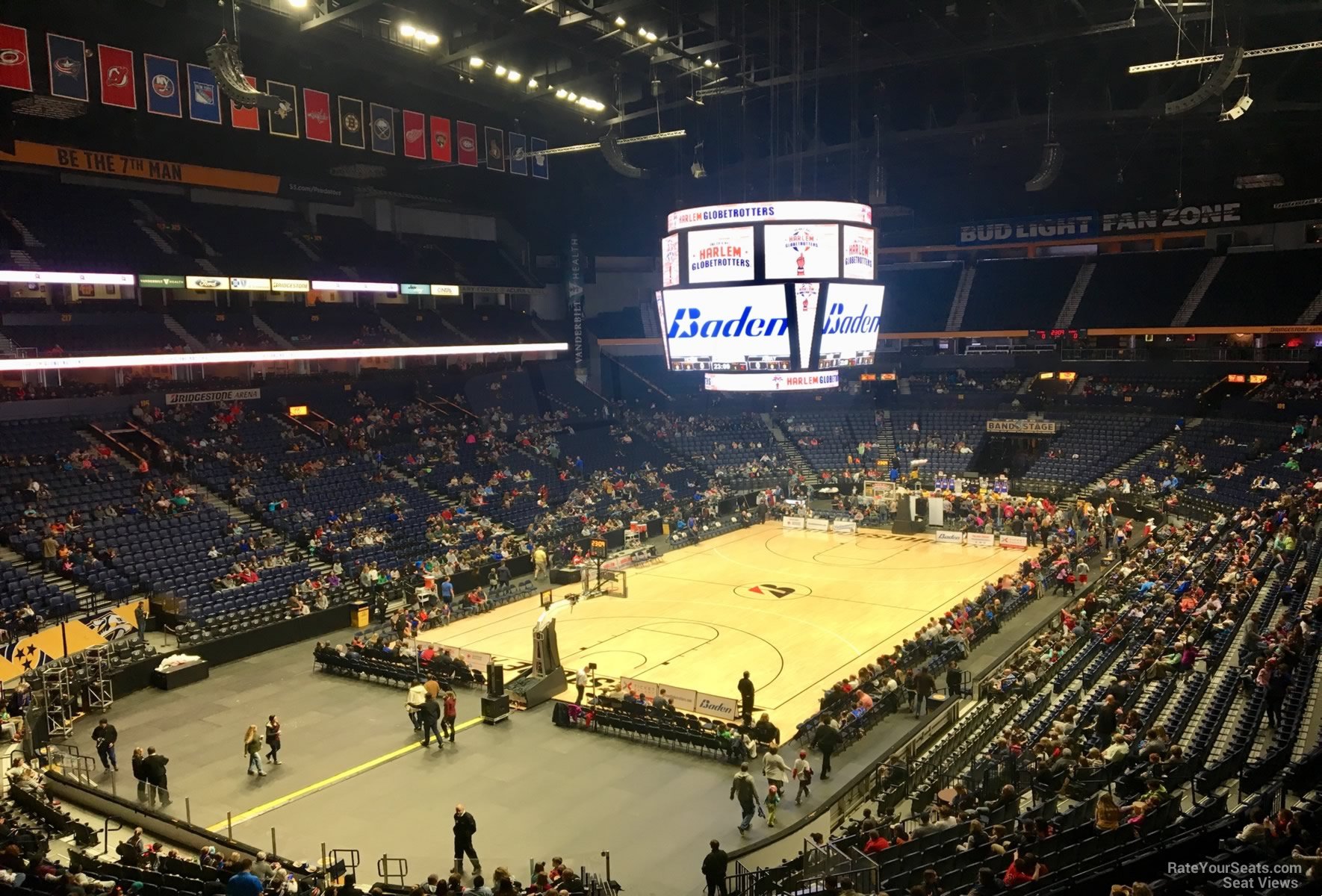 section 204, row d seat view  for basketball - bridgestone arena