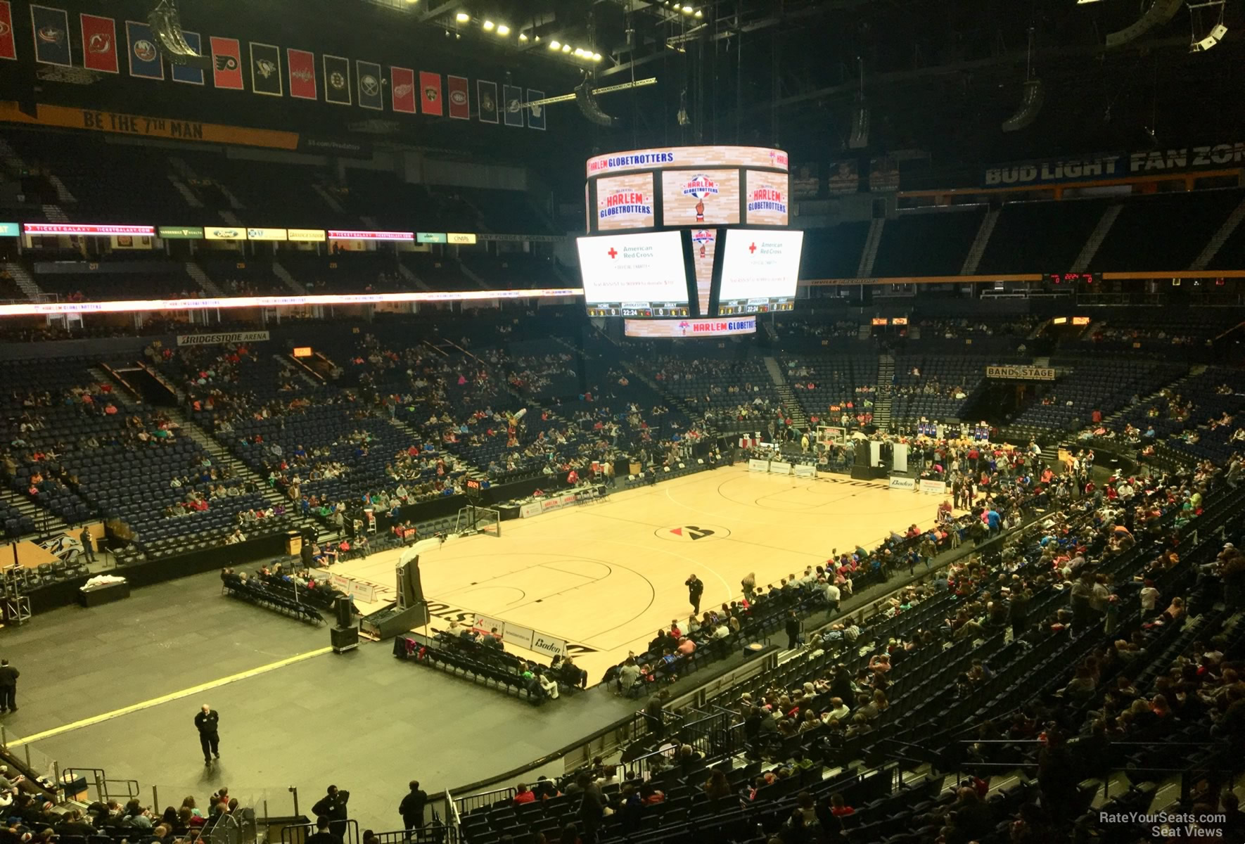 section 205, row d seat view  for basketball - bridgestone arena