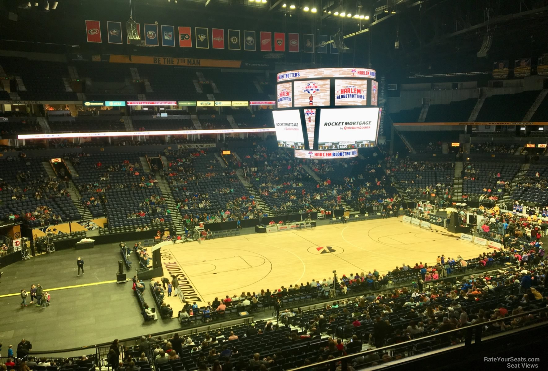 section 207, row d seat view  for basketball - bridgestone arena