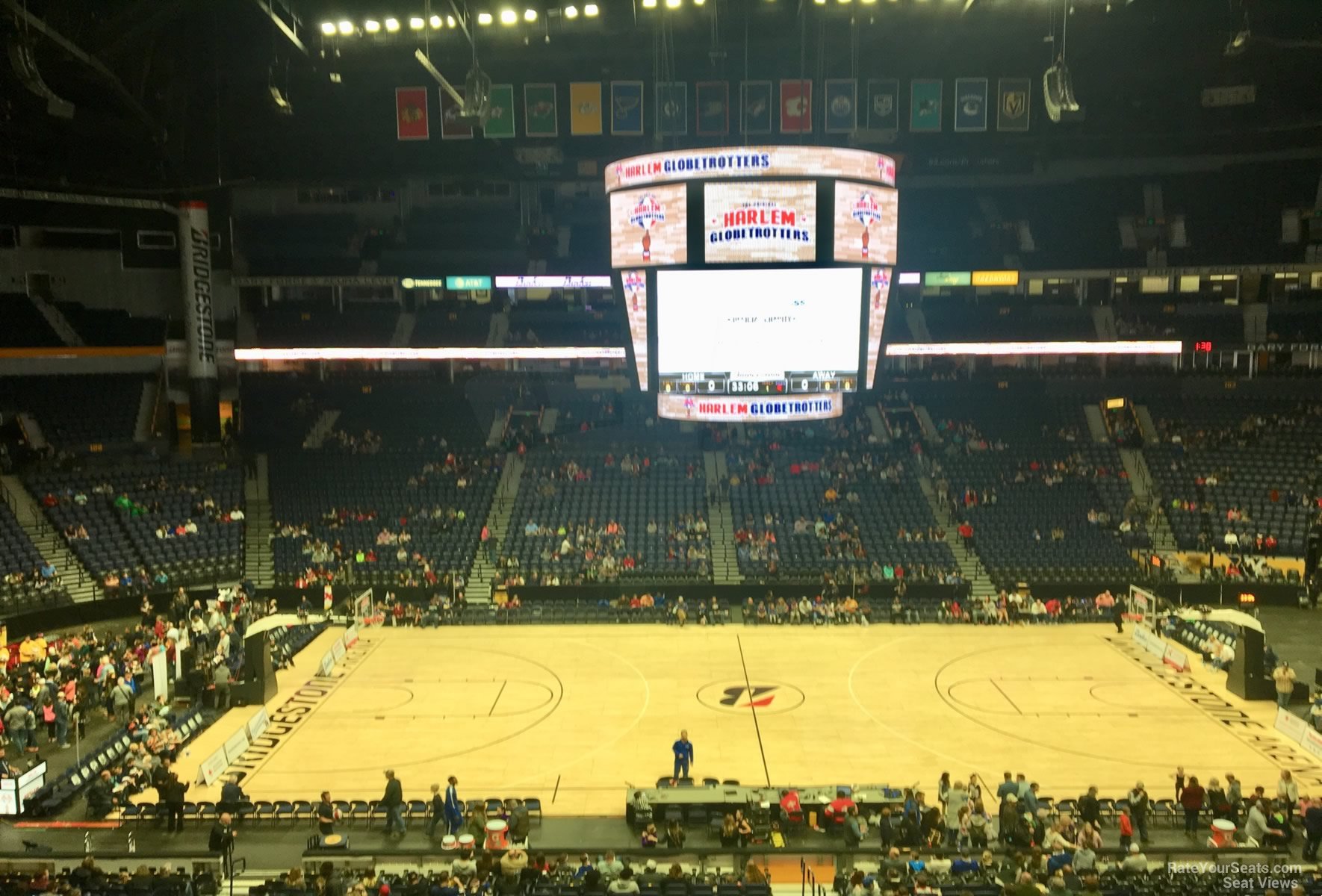 section 216, row d seat view  for basketball - bridgestone arena