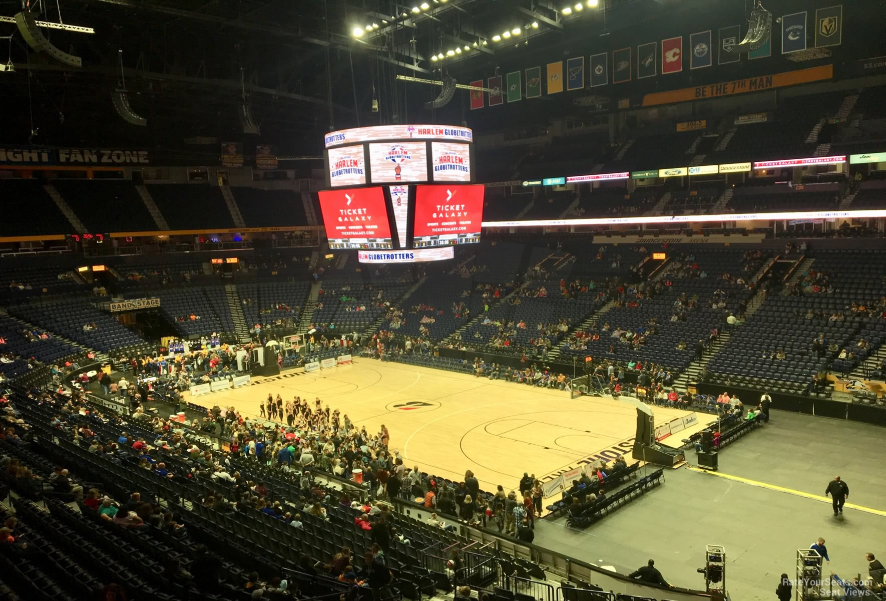 section 220, row d seat view  for basketball - bridgestone arena