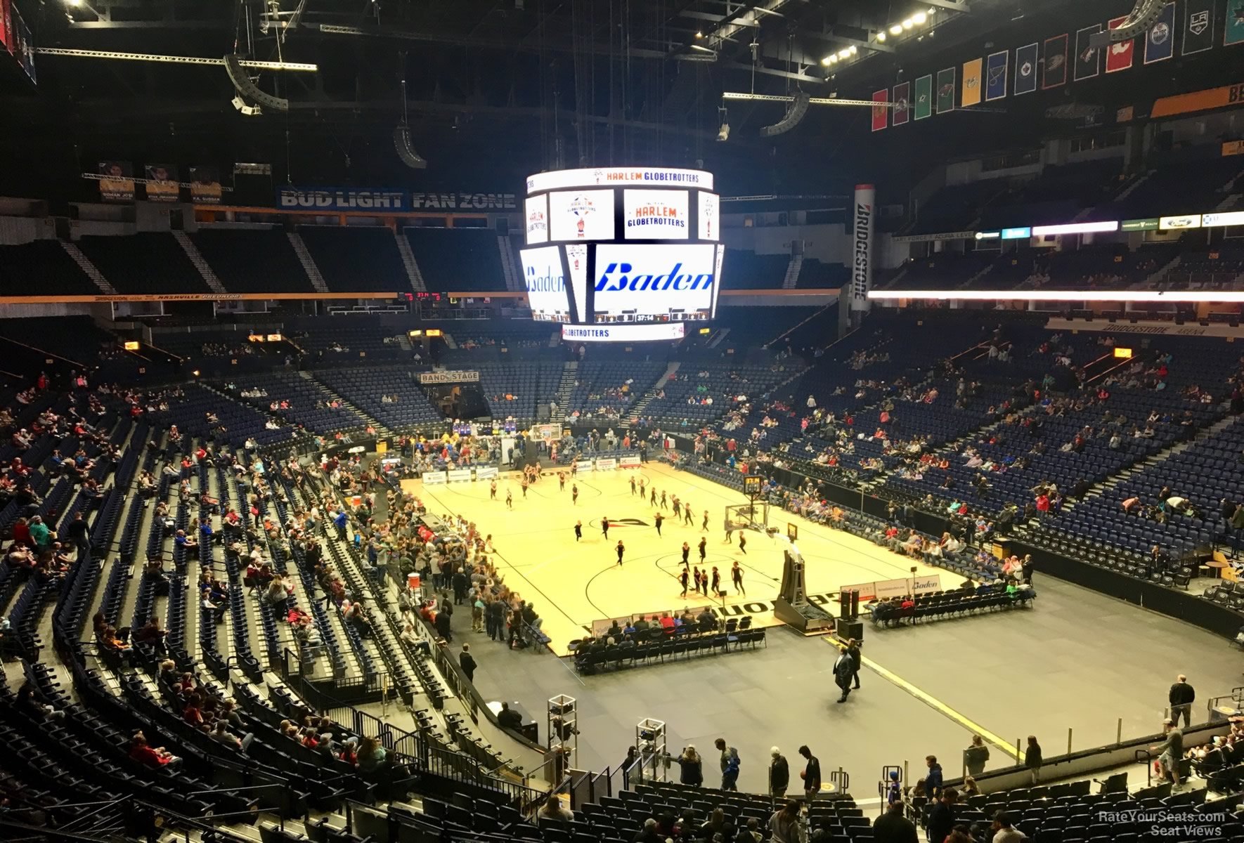 section 222, row d seat view  for basketball - bridgestone arena