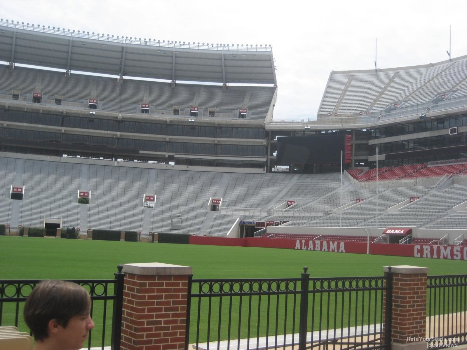 section f, row 1 seat view  - bryant-denny stadium