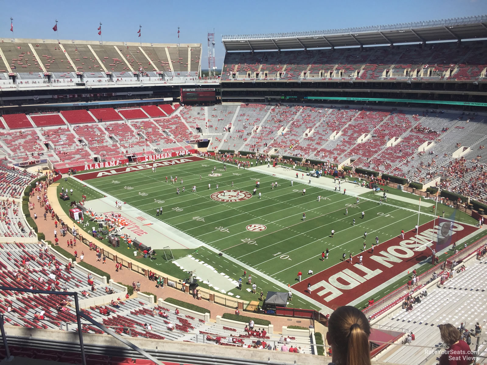 section u3a, row 10 seat view  - bryant-denny stadium