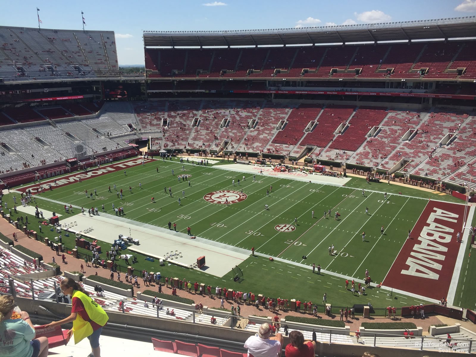 section u4nn, row 10 seat view  - bryant-denny stadium