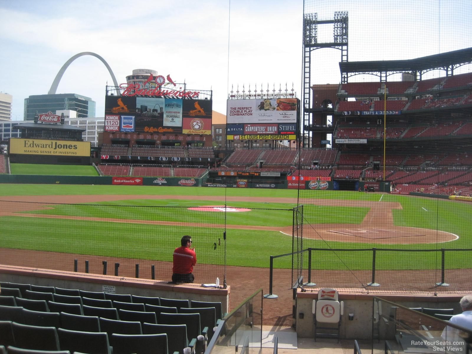 section 153, row 1 seat view  for baseball - busch stadium