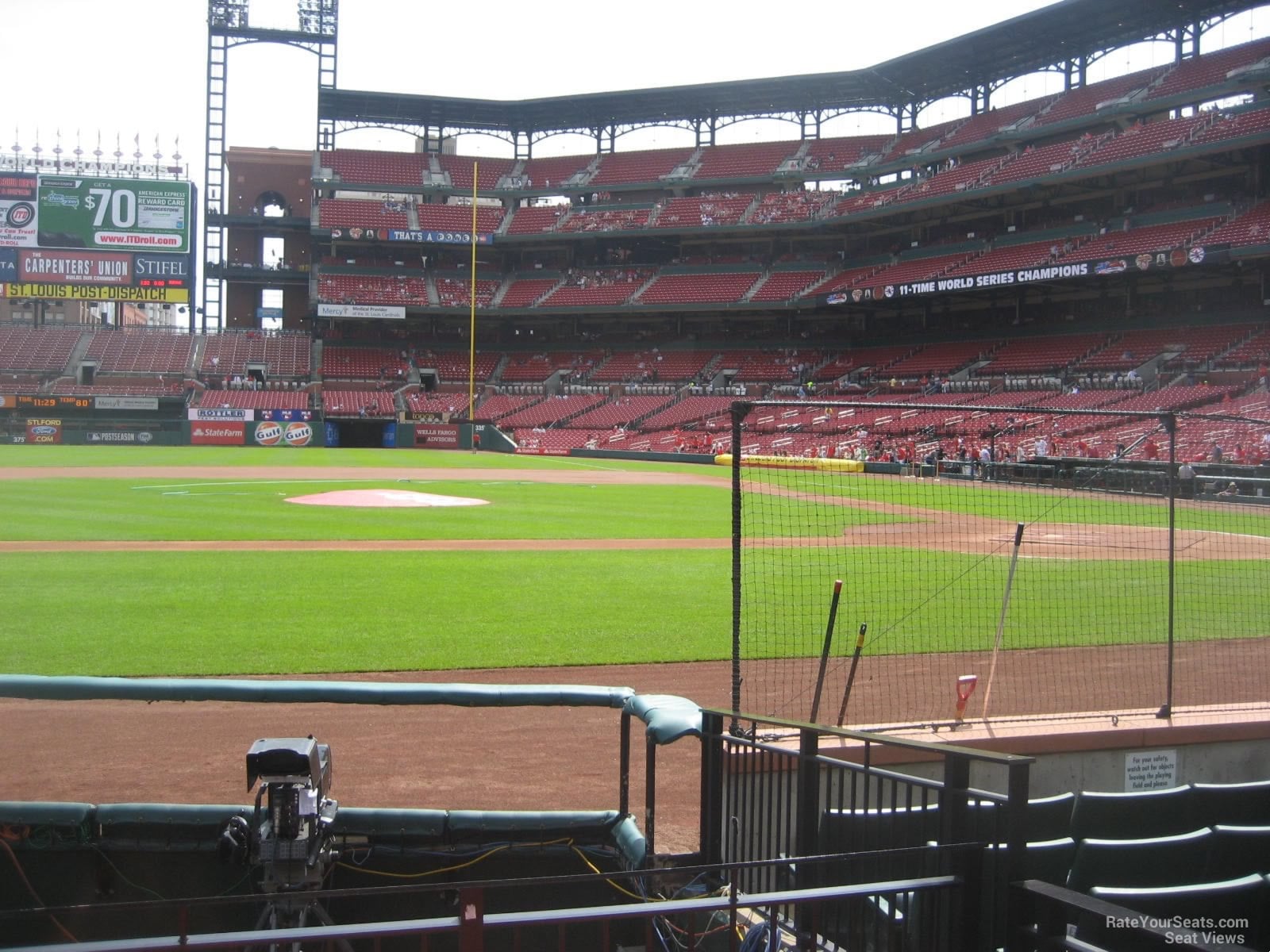 section 155, row g seat view  for baseball - busch stadium