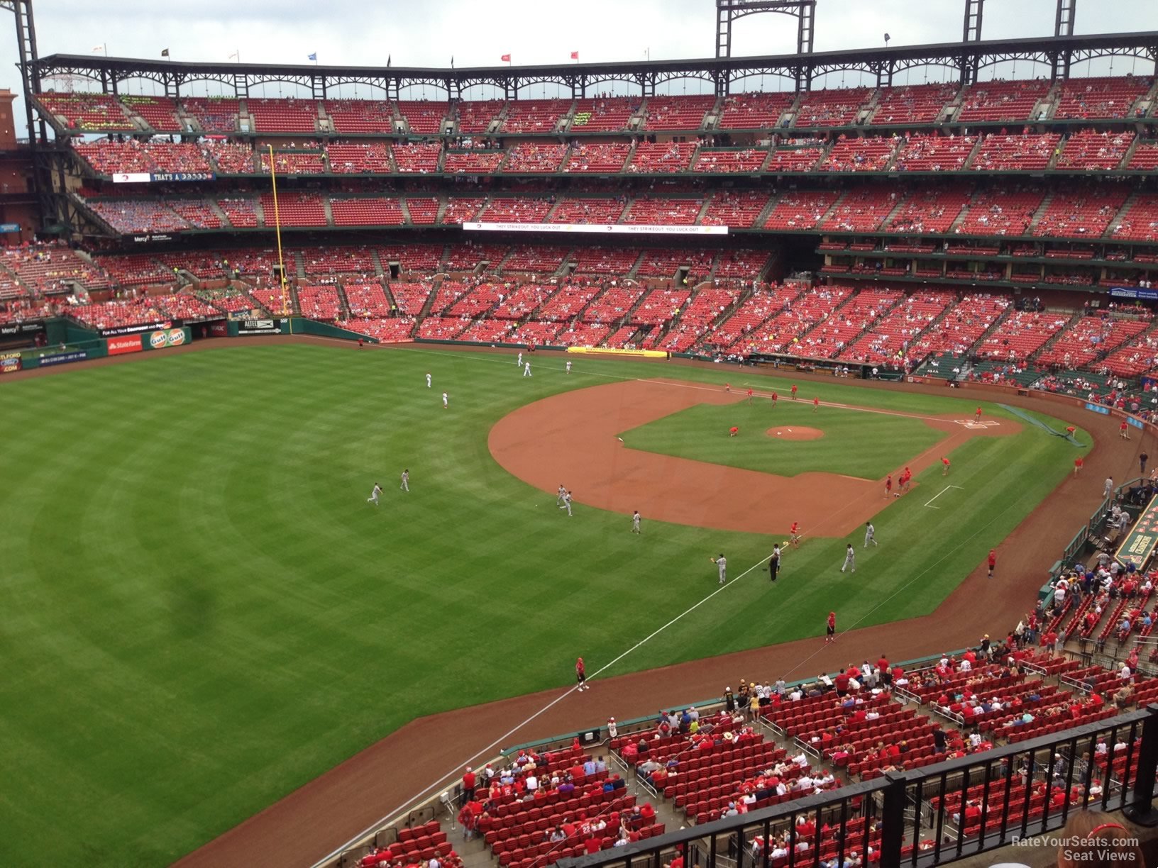 section 367, row 3 seat view  for baseball - busch stadium