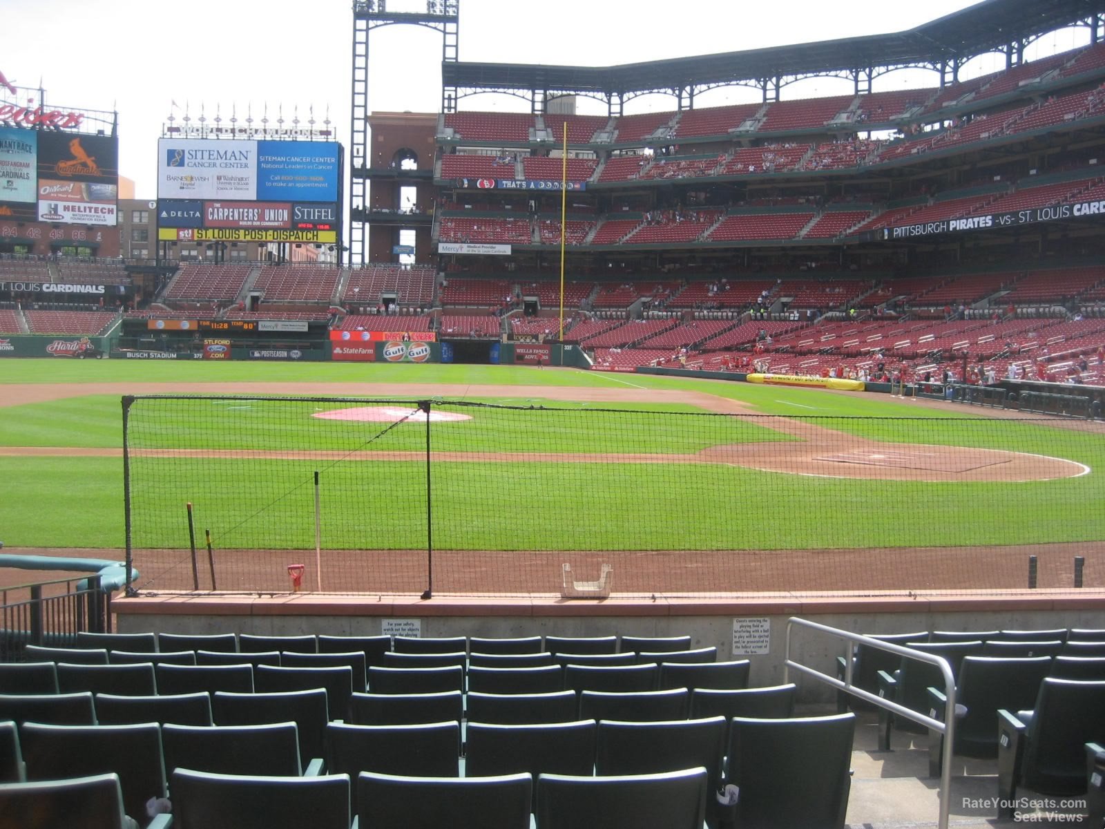 cardinals club 8, row j seat view  - busch stadium