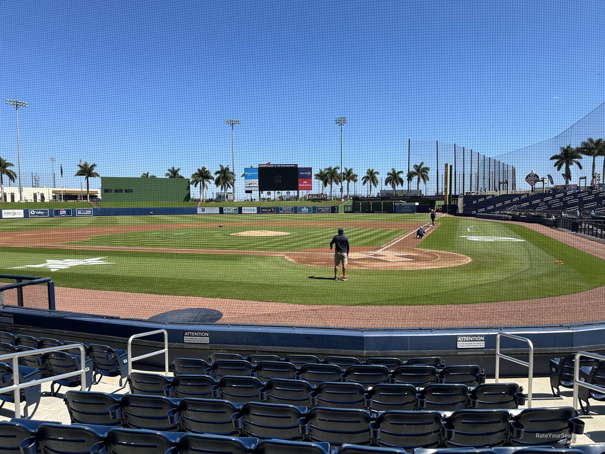 view from home plate box 107 row j seat view - cacti park of the palm beaches