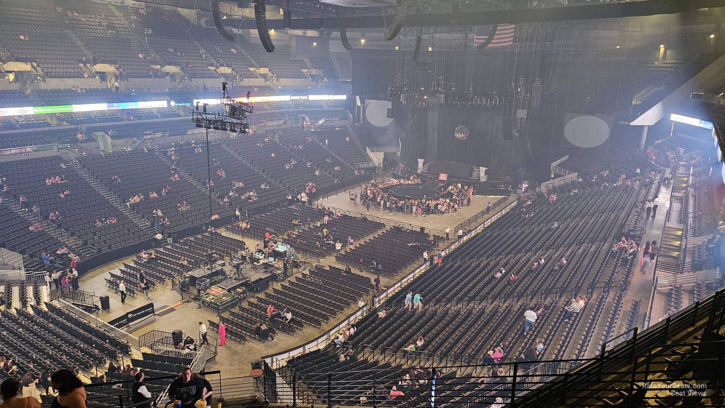 section 210, row r seat view  for concert - chi health center omaha