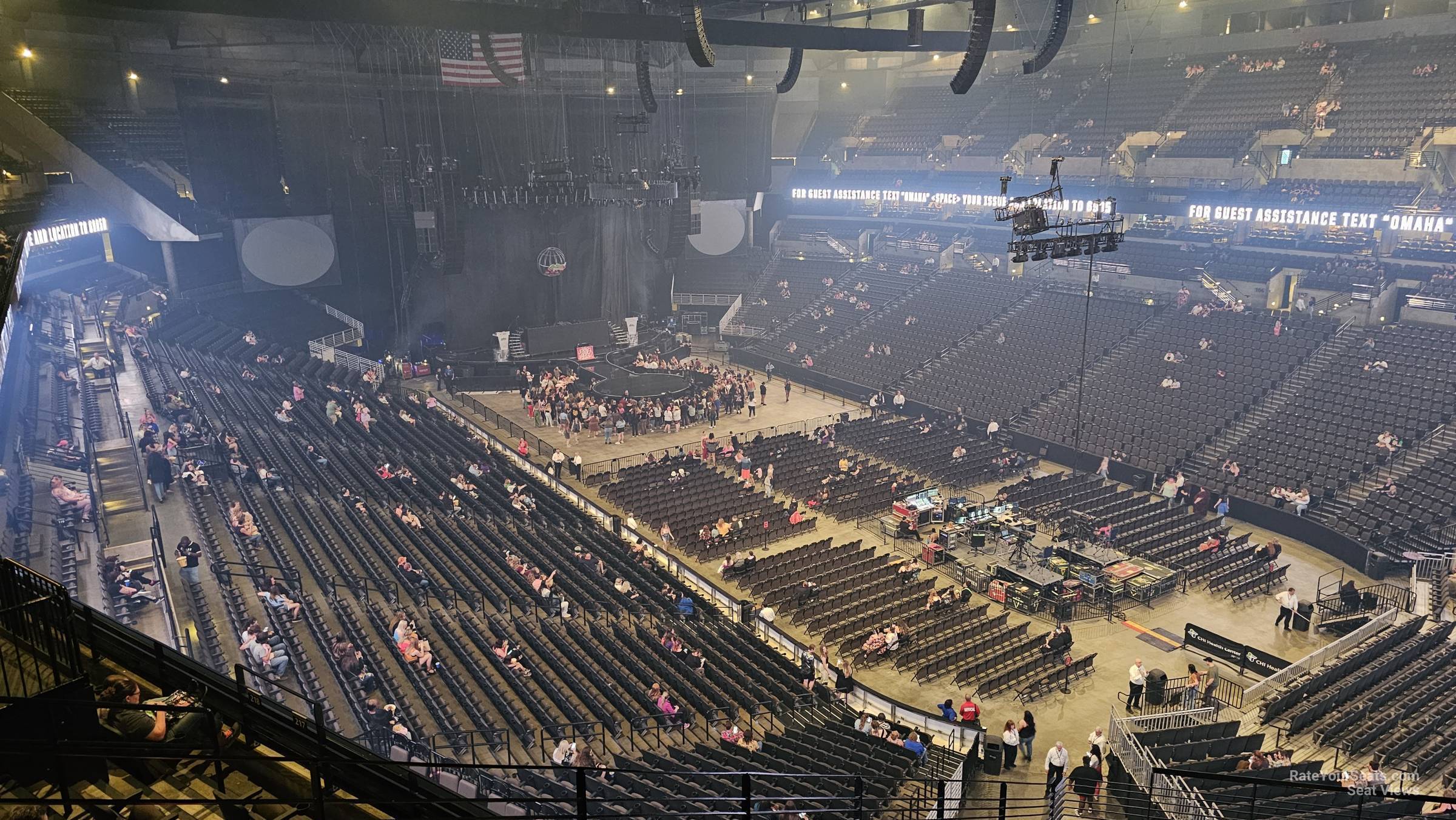section 216, row p seat view  for concert - chi health center omaha