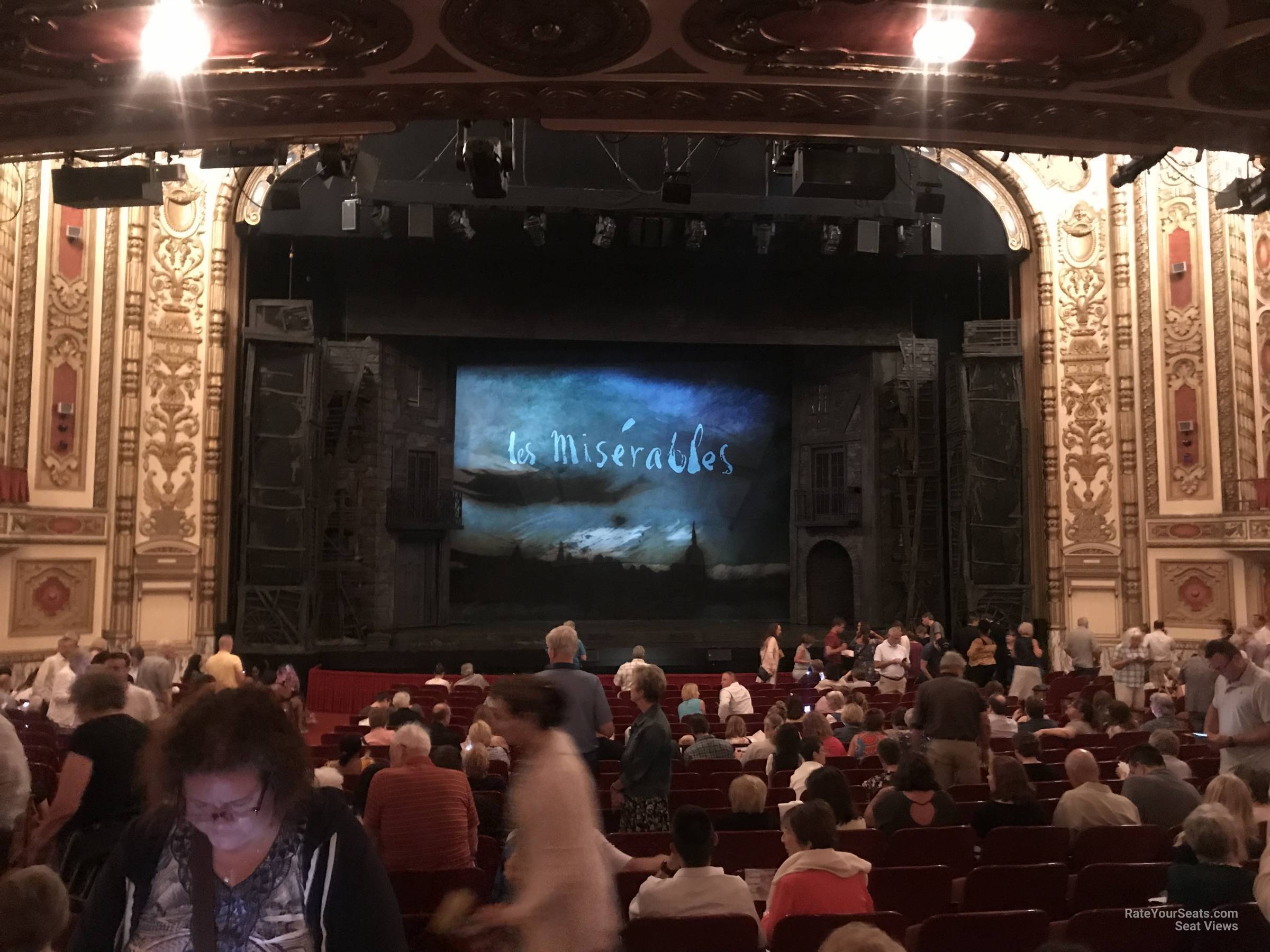 orchestra center, row x seat view  - cadillac palace theatre