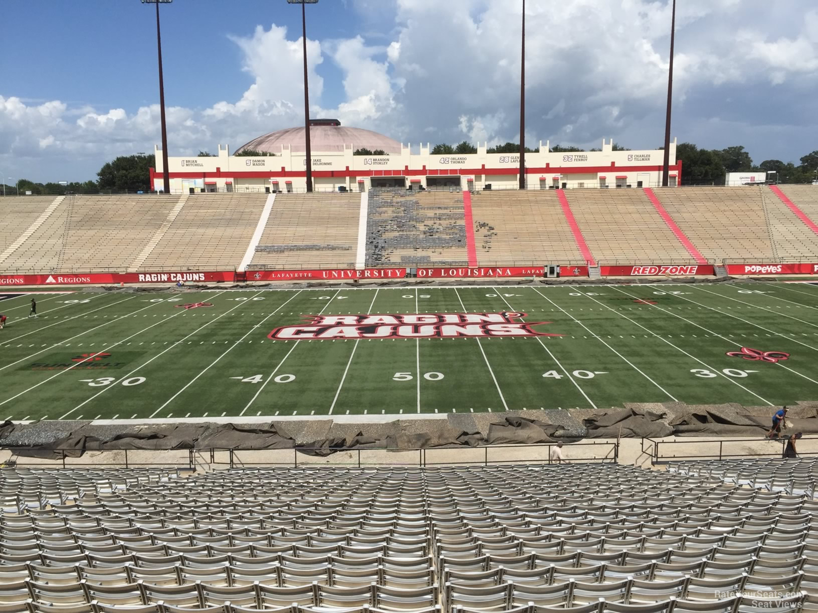section d2, row 30 seat view  - cajun field