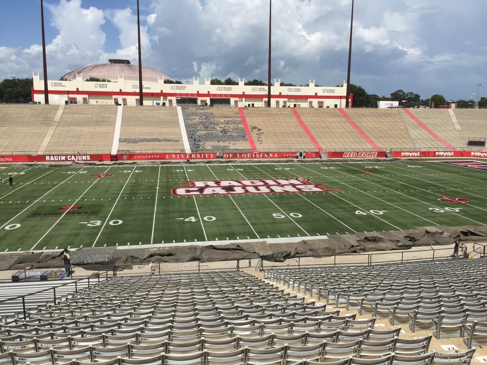section d3, row 20 seat view  - cajun field