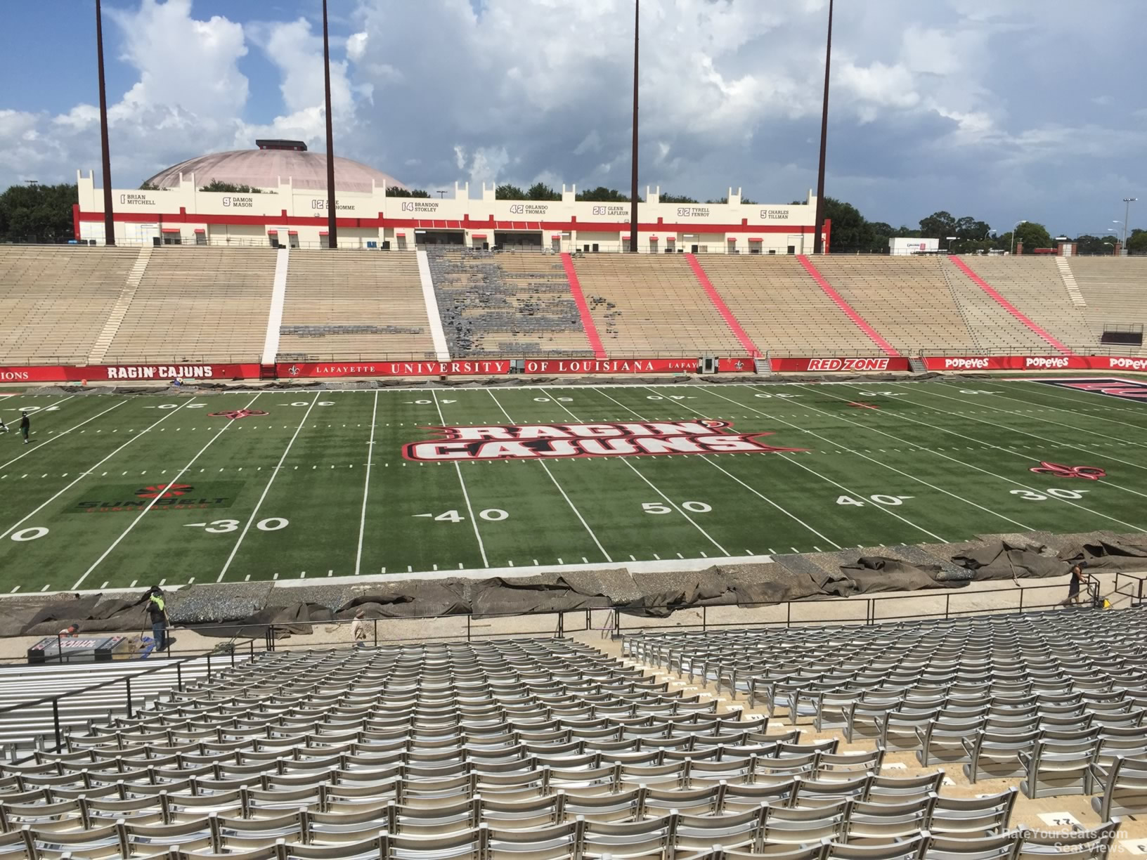 section d3, row 20 seat view  - cajun field