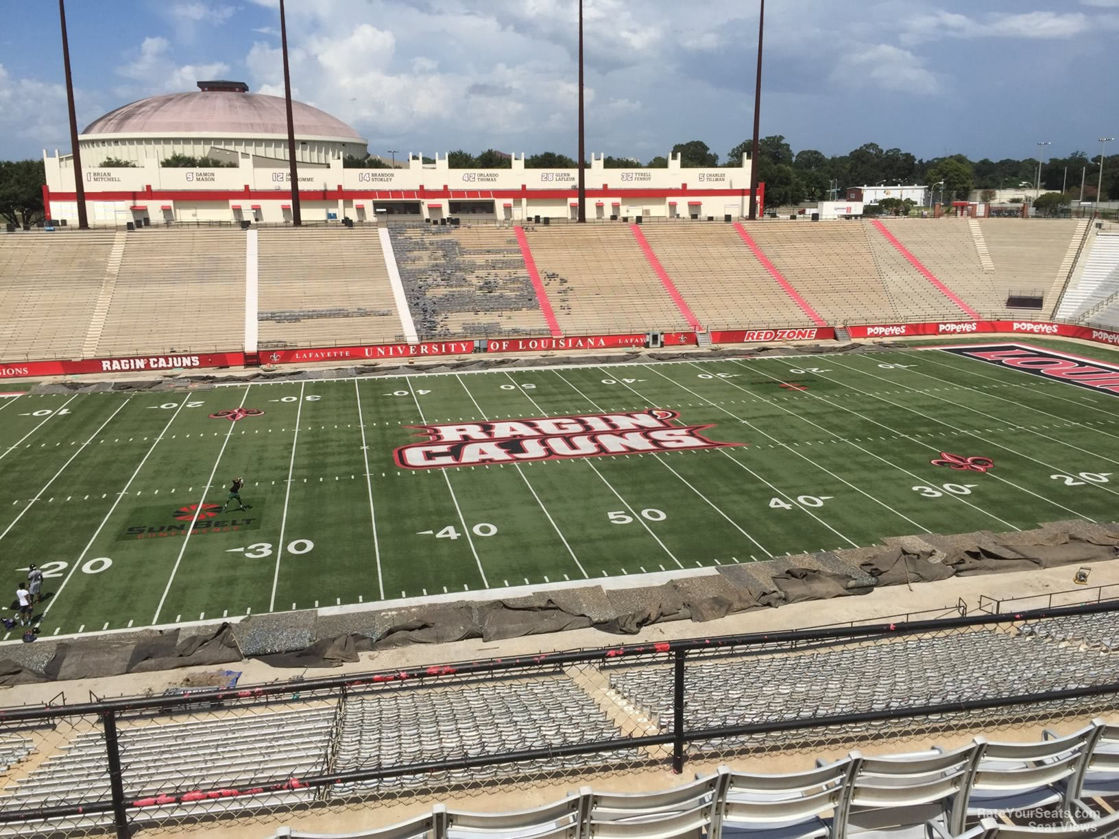section ee, row 6 seat view  - cajun field