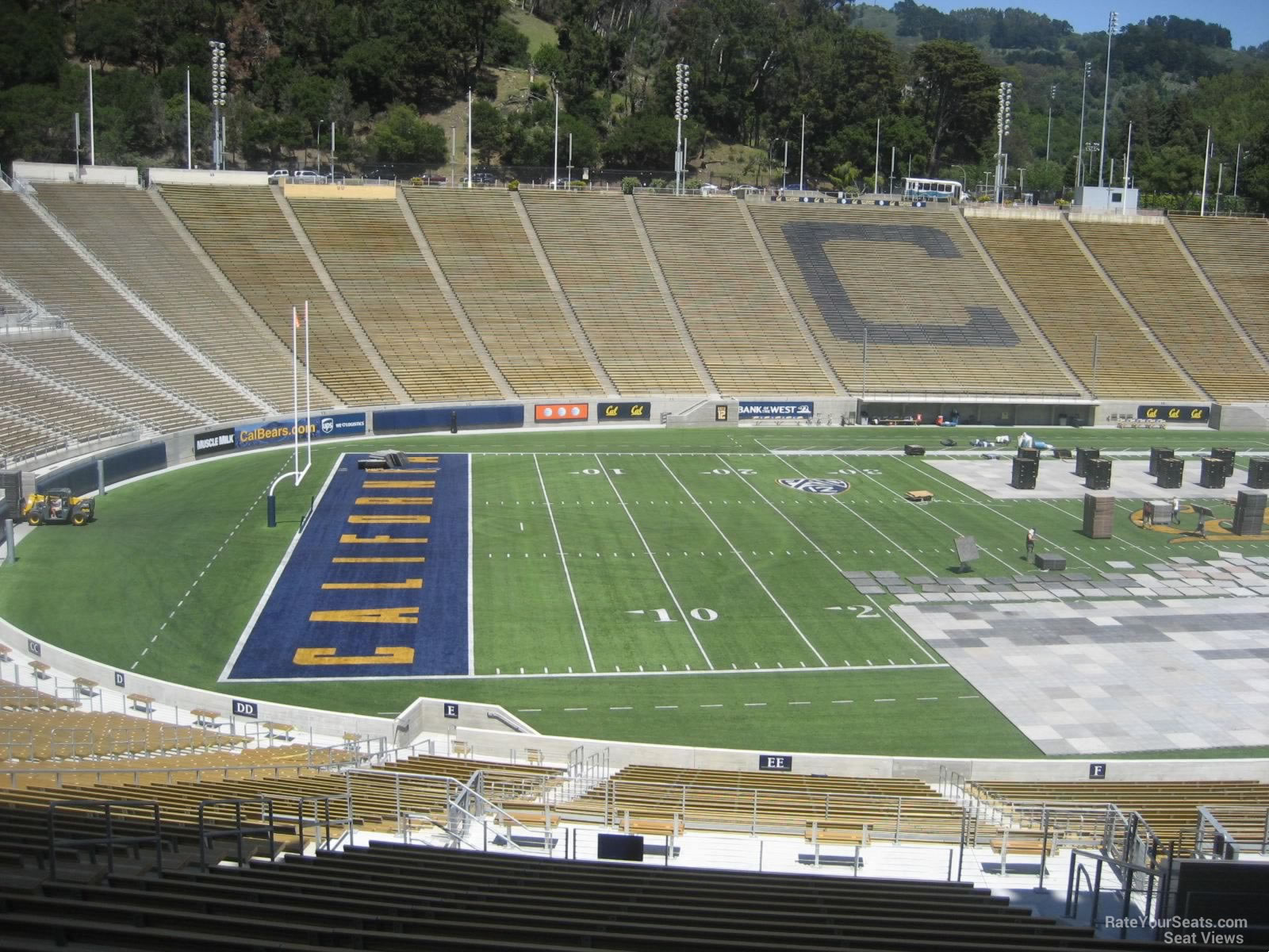 section ee, row 46 seat view  - memorial stadium (cal)