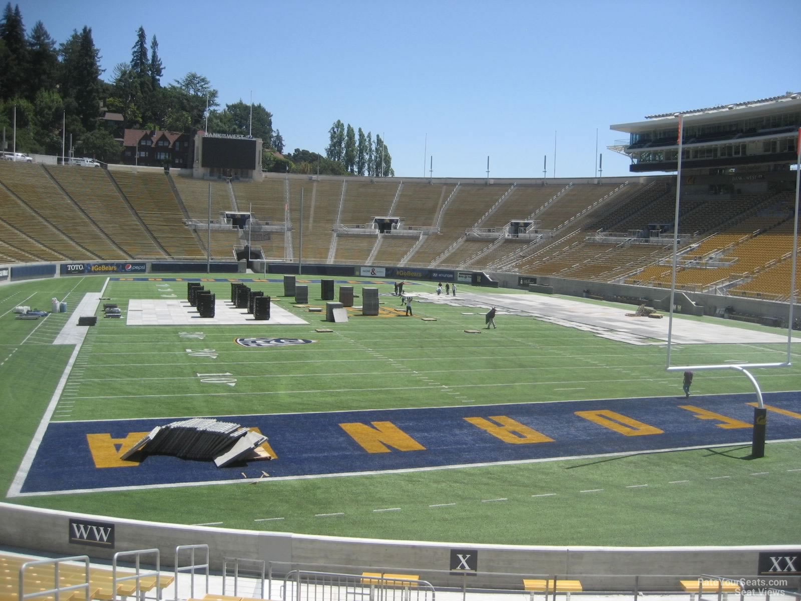 section x, row 22 seat view  - memorial stadium (cal)