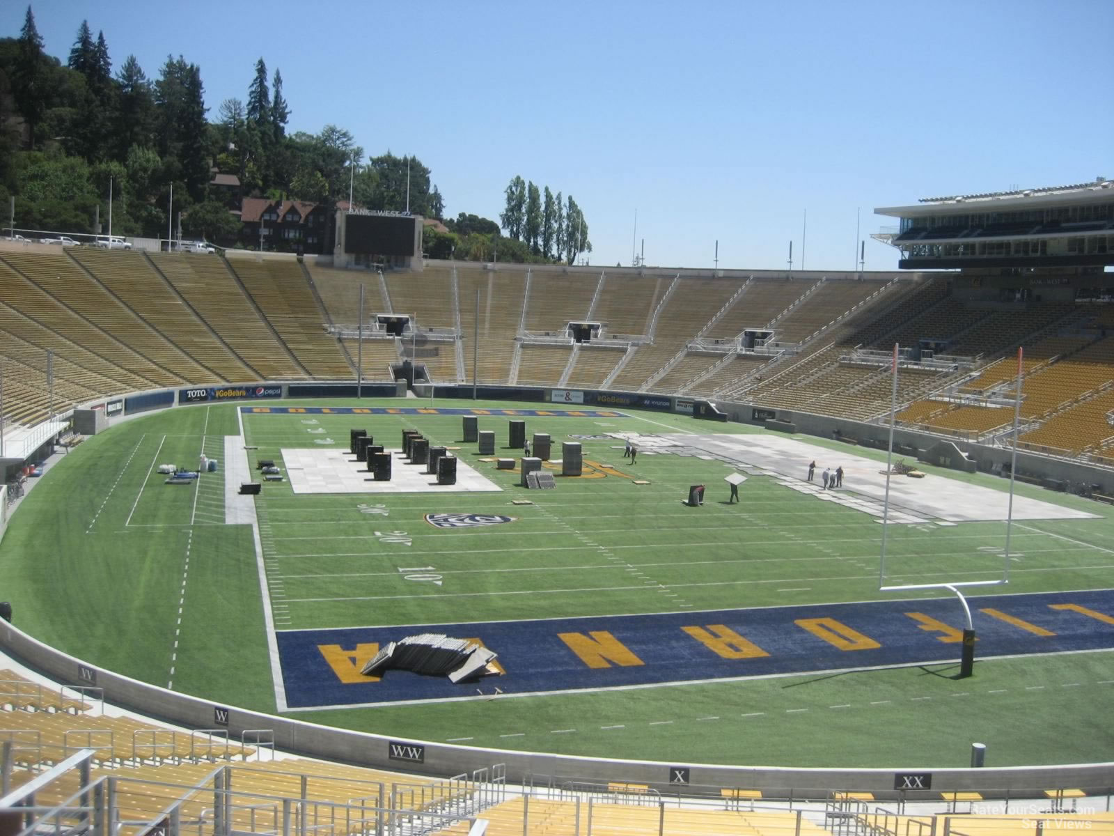 section x, row 42 seat view  - california memorial stadium