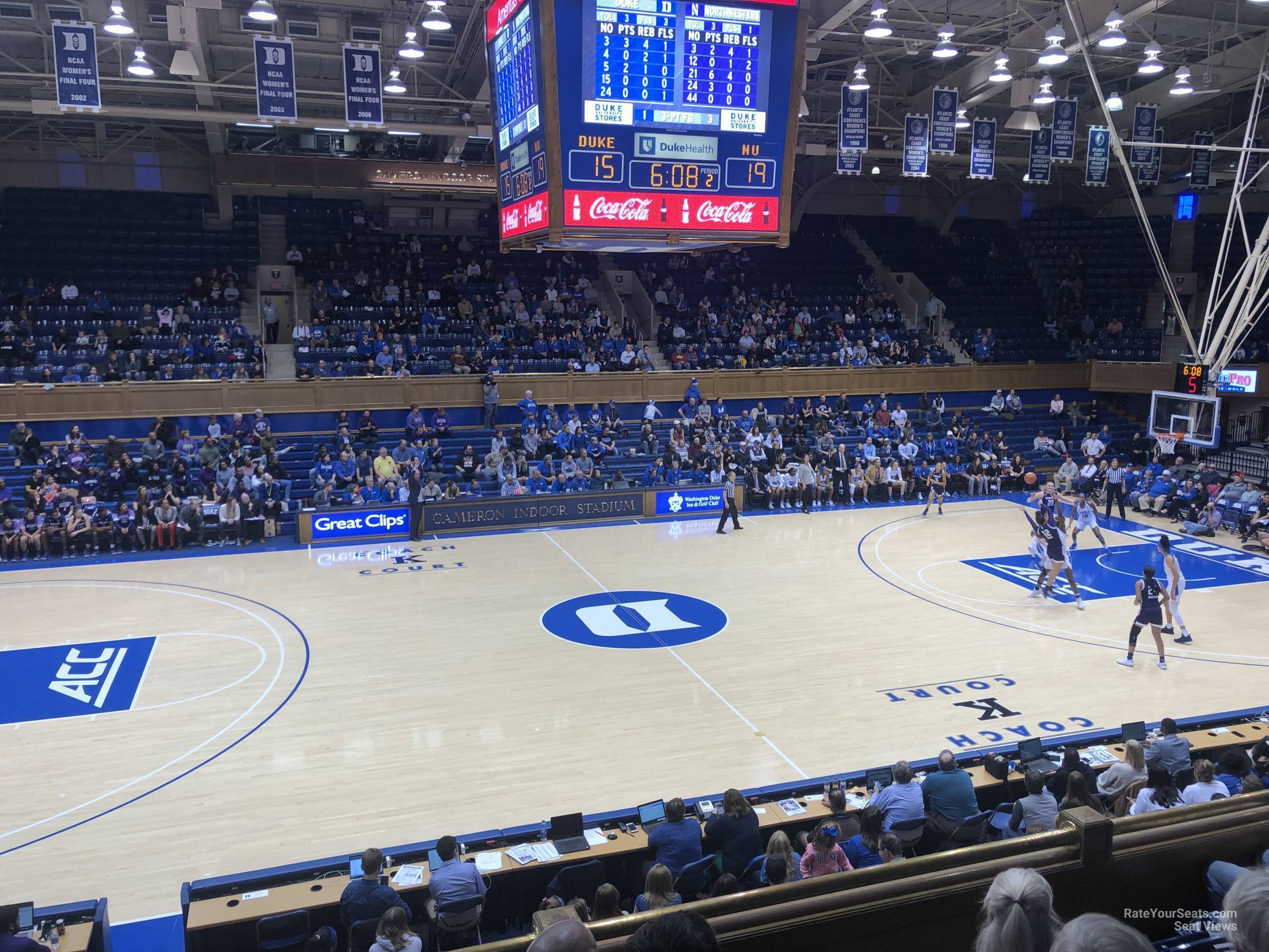 section 14, row e seat view  - cameron indoor stadium