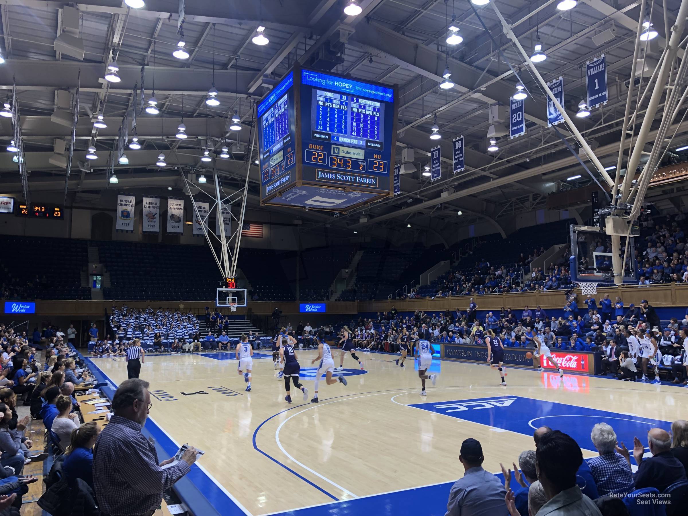 section 17, row a seat view  - cameron indoor stadium