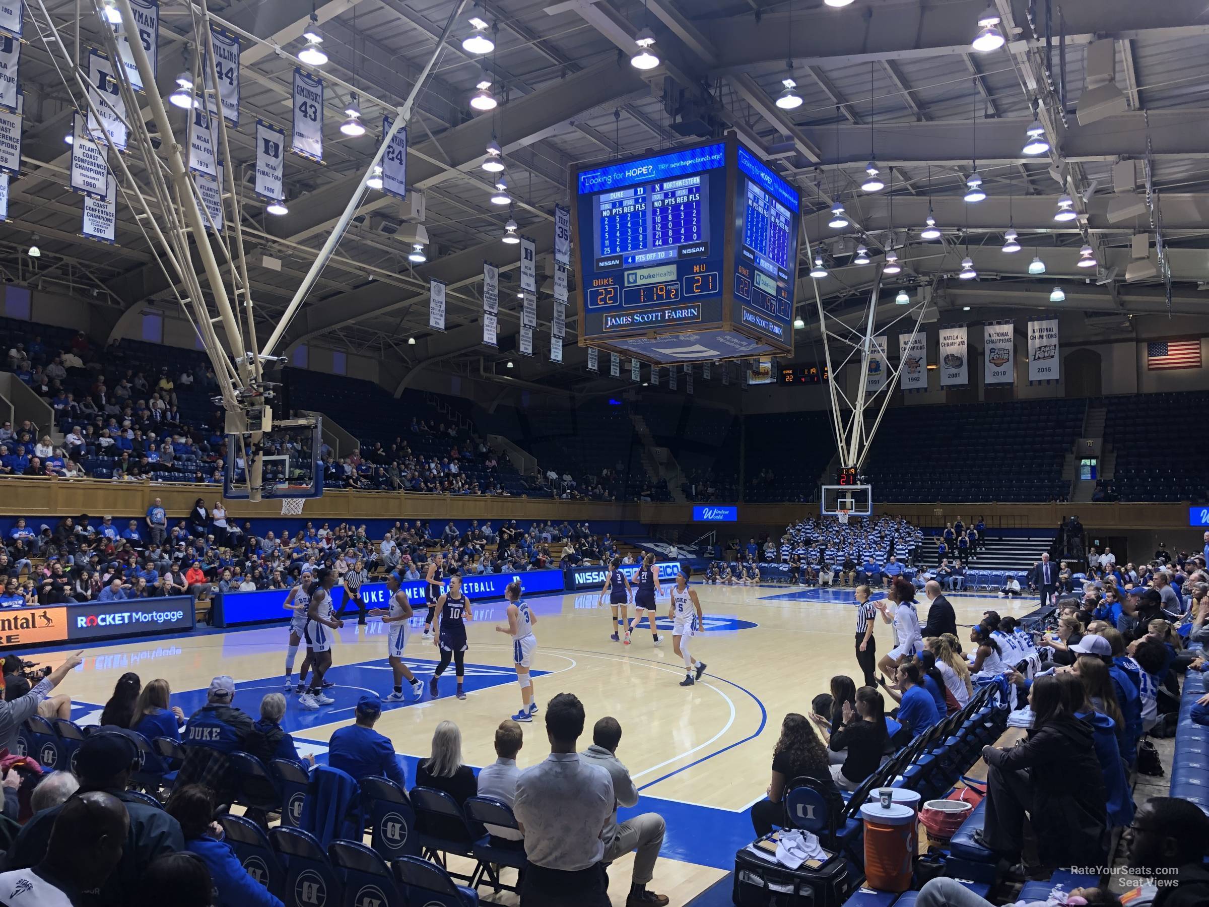 section 19, row e seat view  - cameron indoor stadium