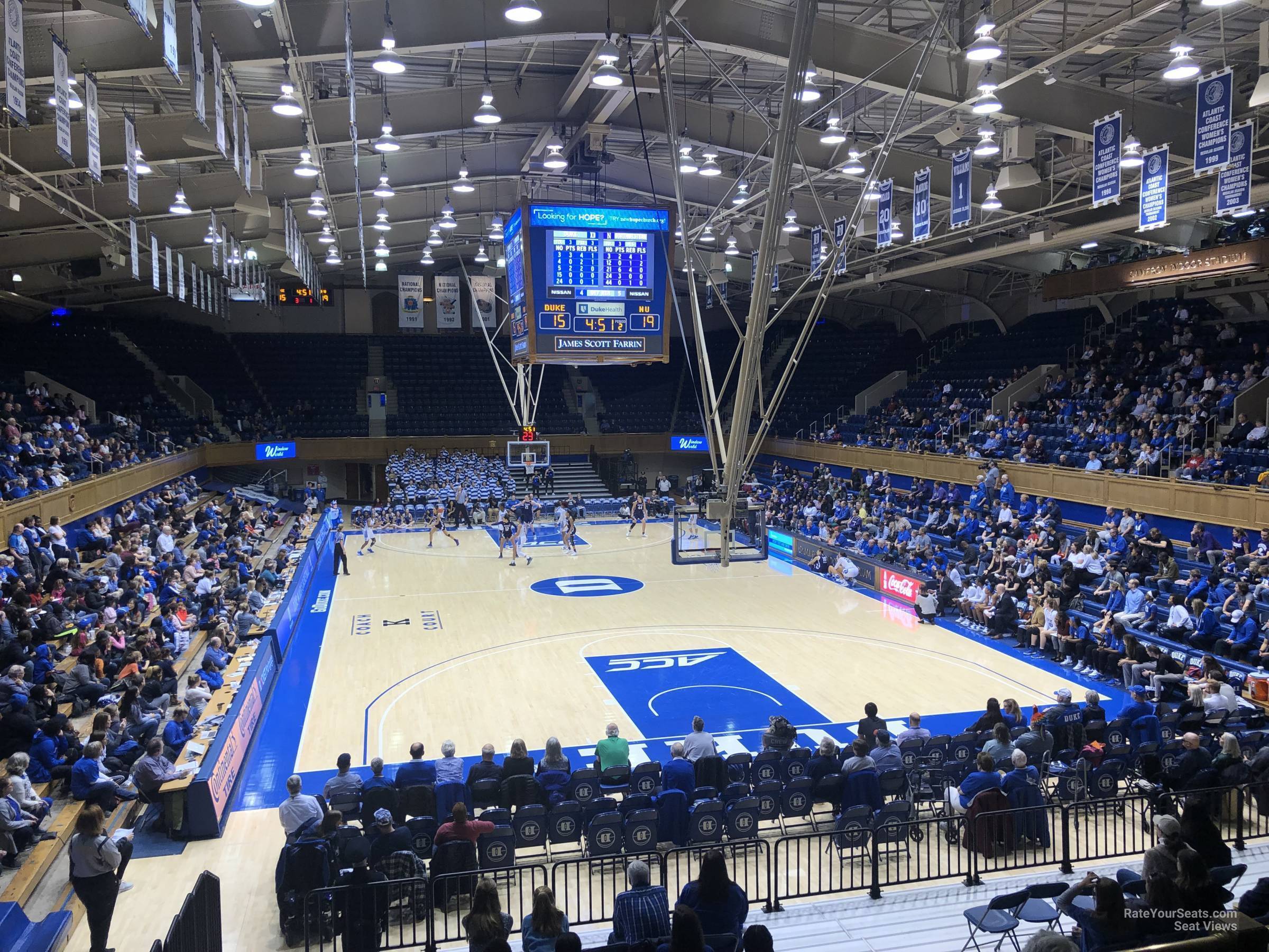 section 2, row e seat view  - cameron indoor stadium