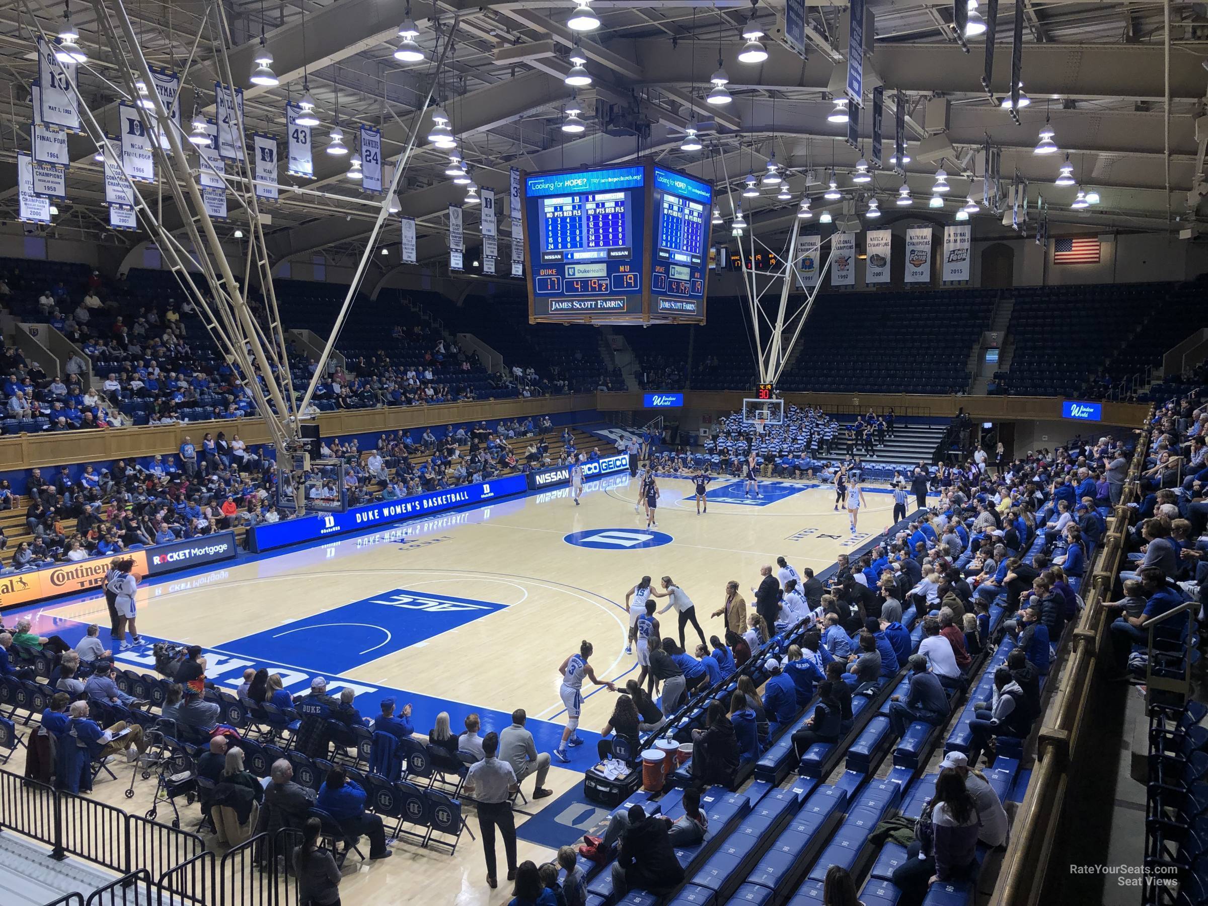 section 4, row e seat view  - cameron indoor stadium