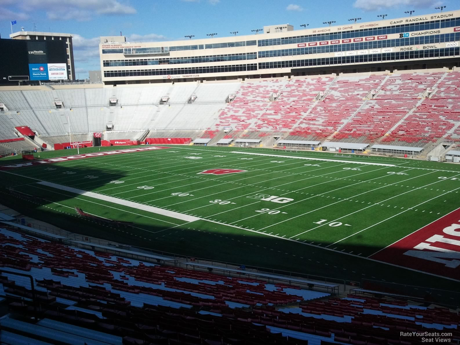 section a, row 55 seat view for football - camp randall stadium