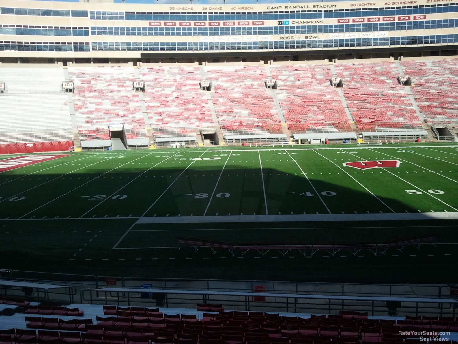 section f, row 30 seat view  - camp randall stadium