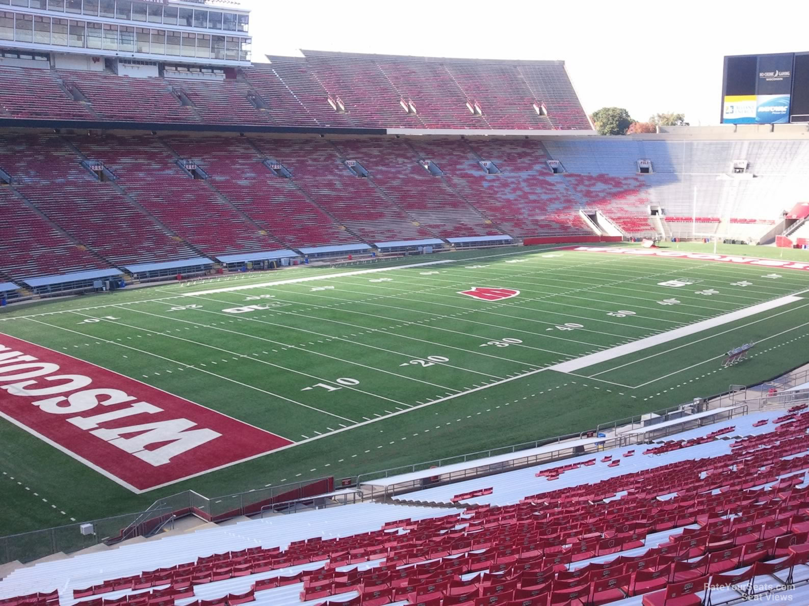 section x, row 55 seat view  for football - camp randall stadium