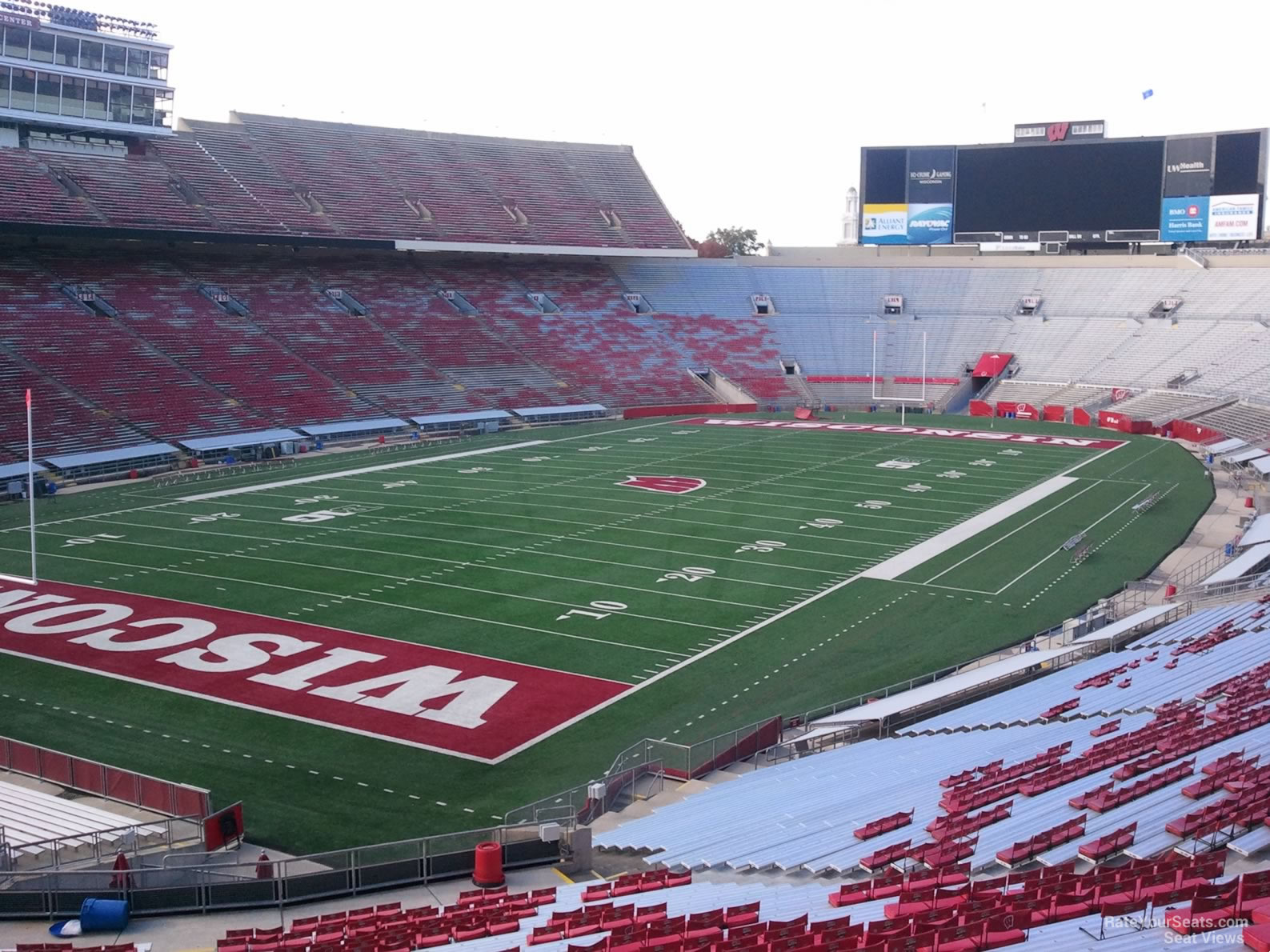 section y1, row 52 seat view for football - camp randall stadium
