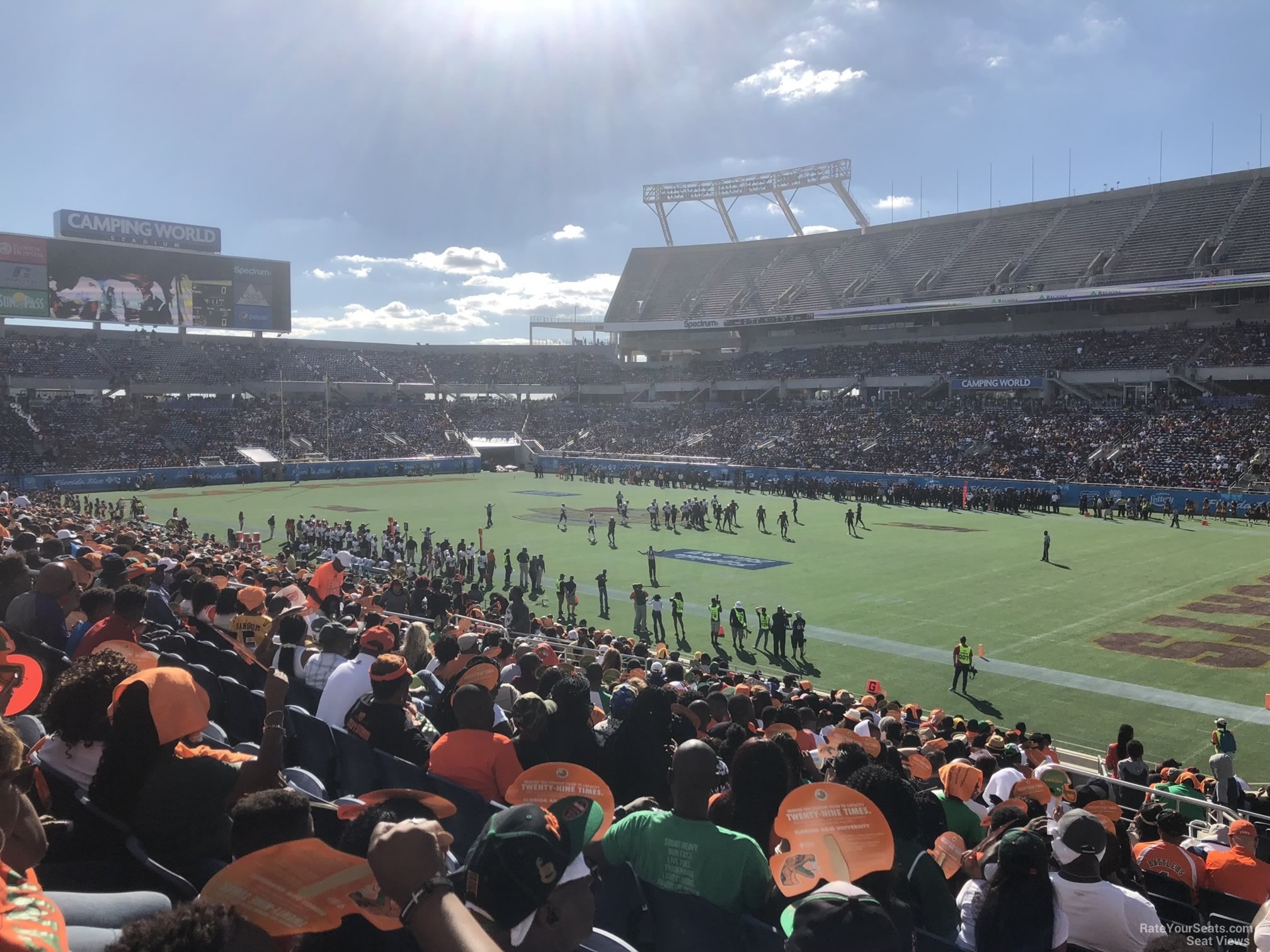 section 101, row ee seat view  for football - camping world stadium