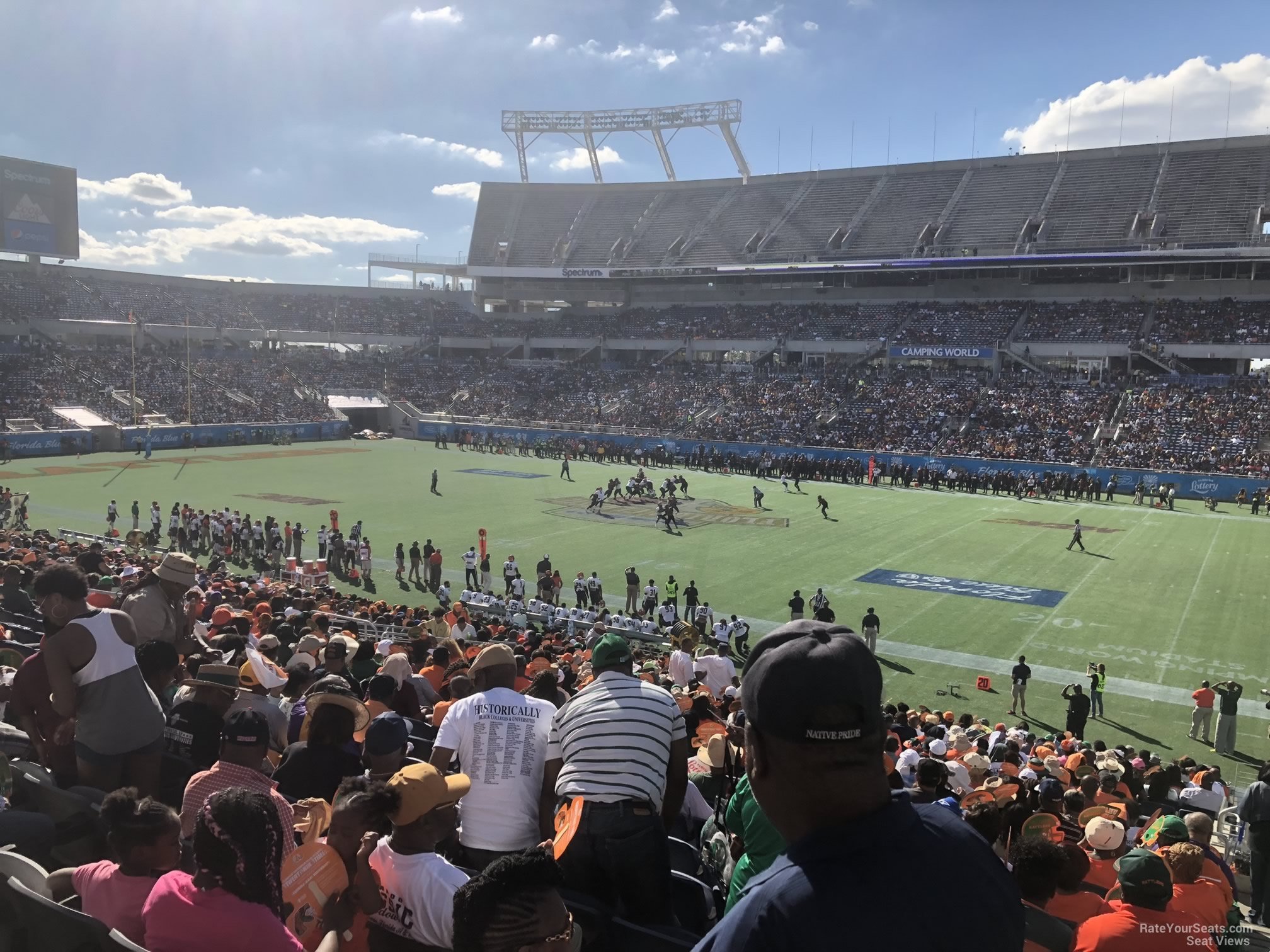 section 106, row ee seat view  for football - camping world stadium