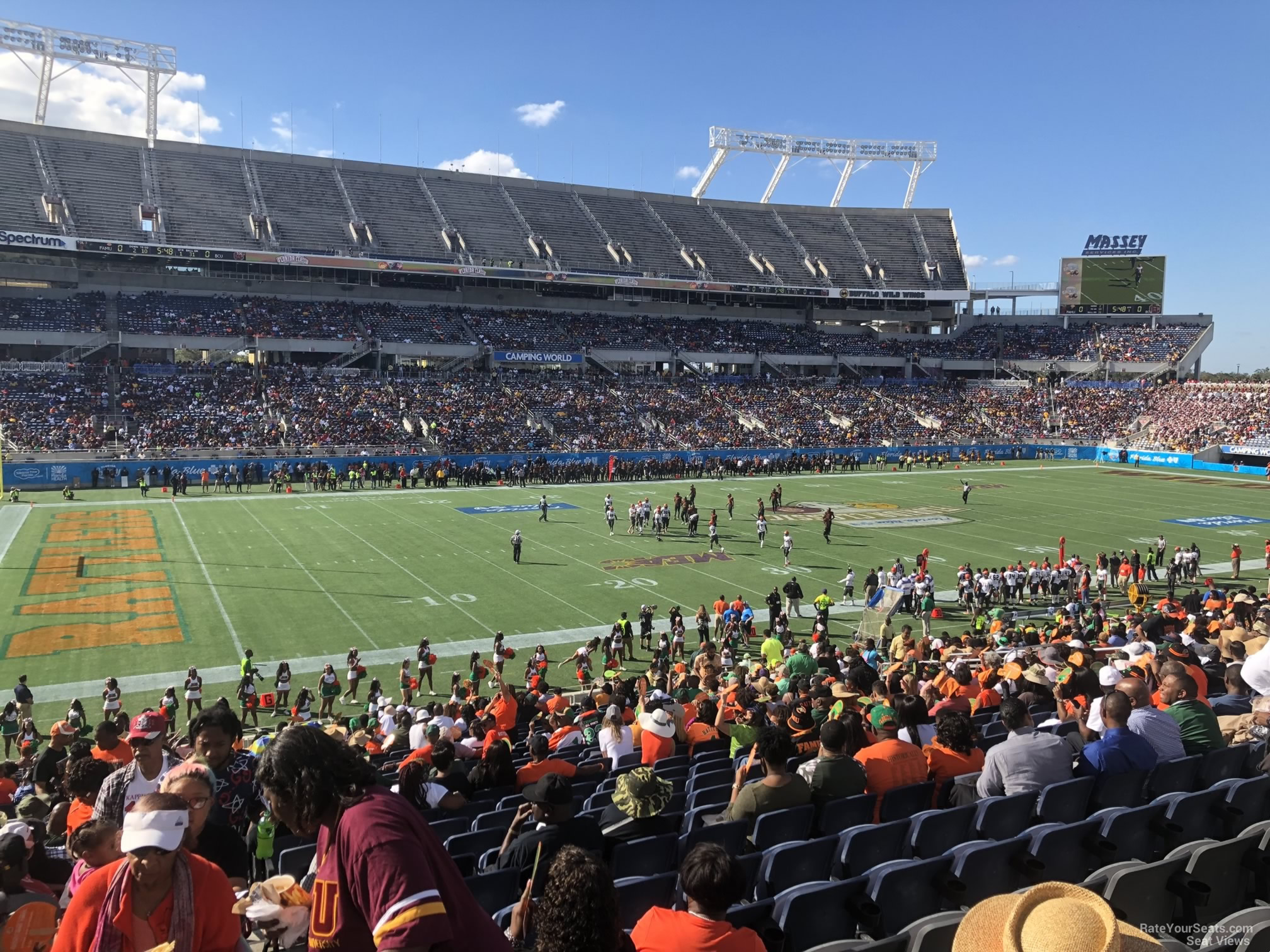 section 111, row ee seat view  for football - camping world stadium