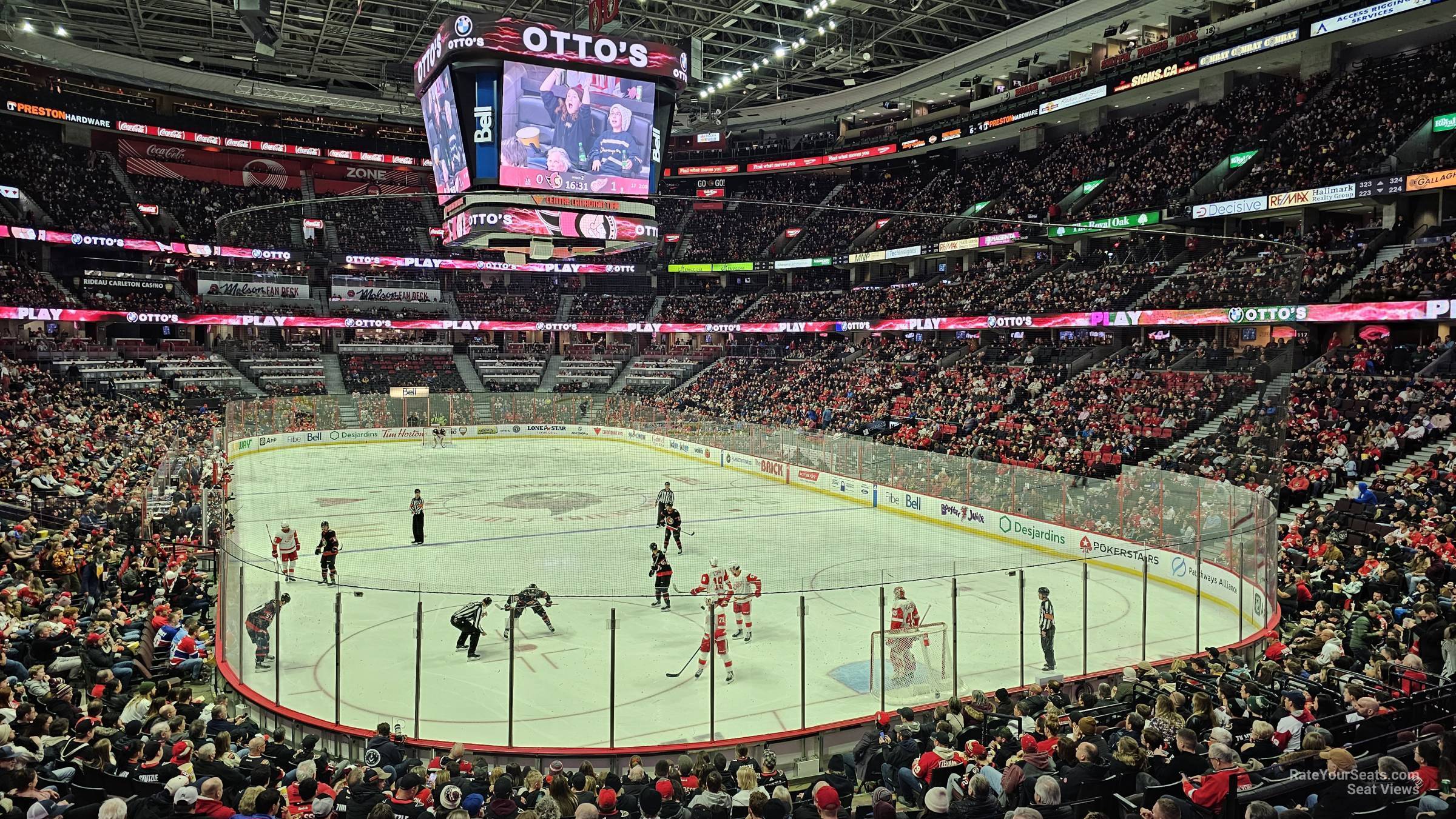 section 102, row r seat view  for hockey - canadian tire centre