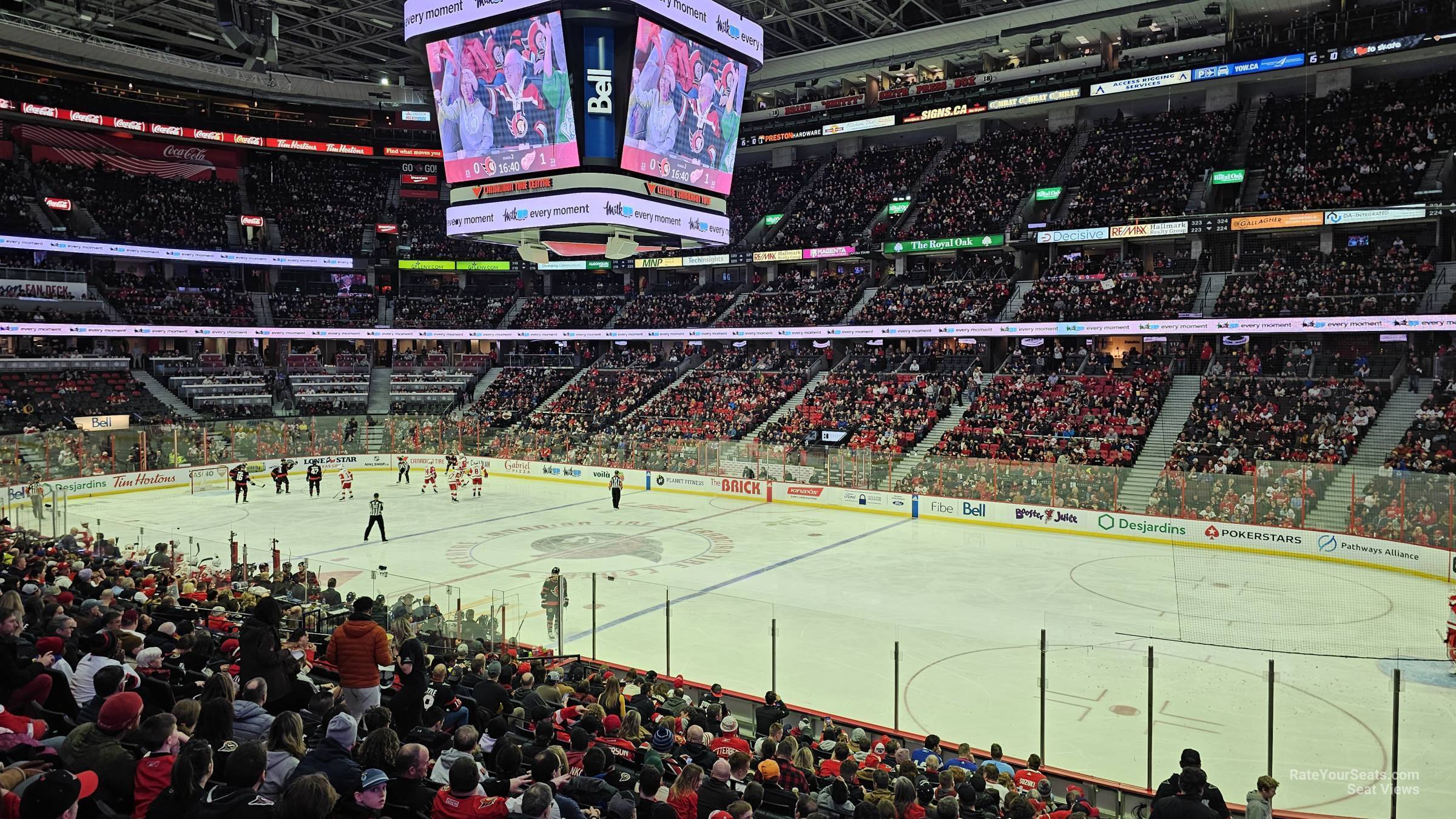 section 104, row r seat view  for hockey - canadian tire centre