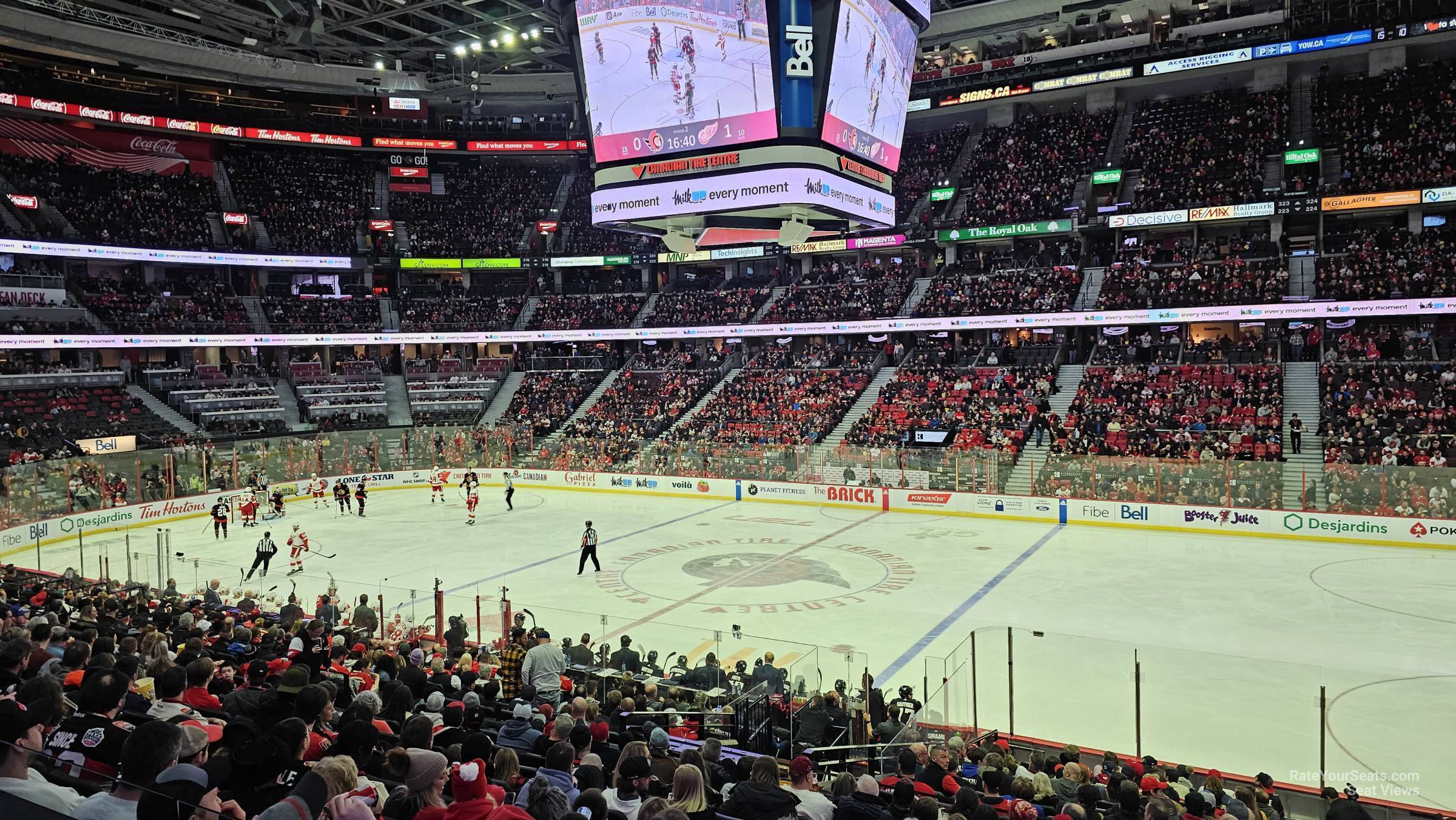 section 105, row r seat view  for hockey - canadian tire centre